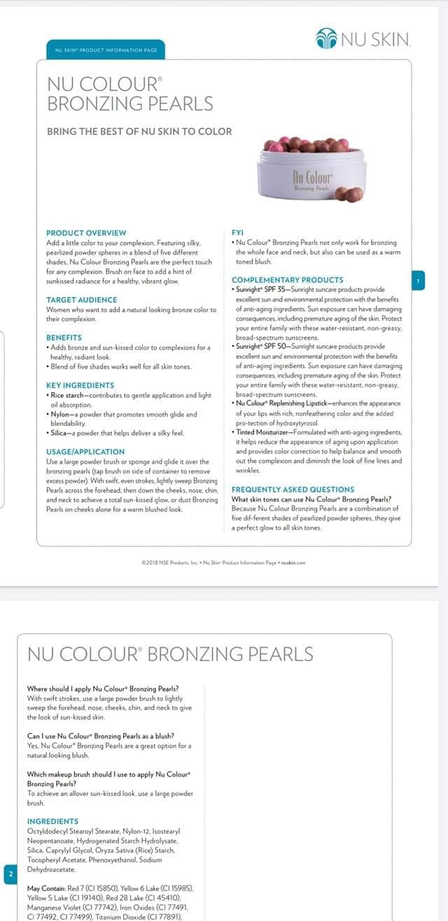 Nu Skin Bronzing Pearls