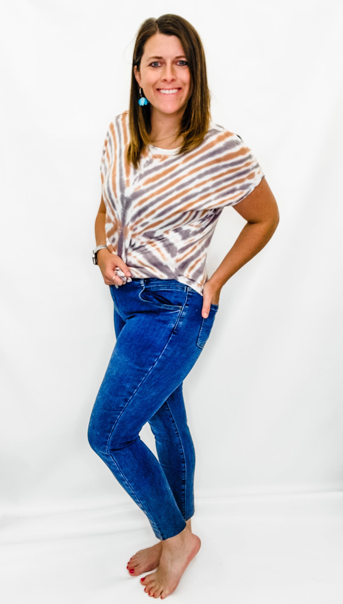 Charlie B Medium Blue Pull-On Stretch Denim