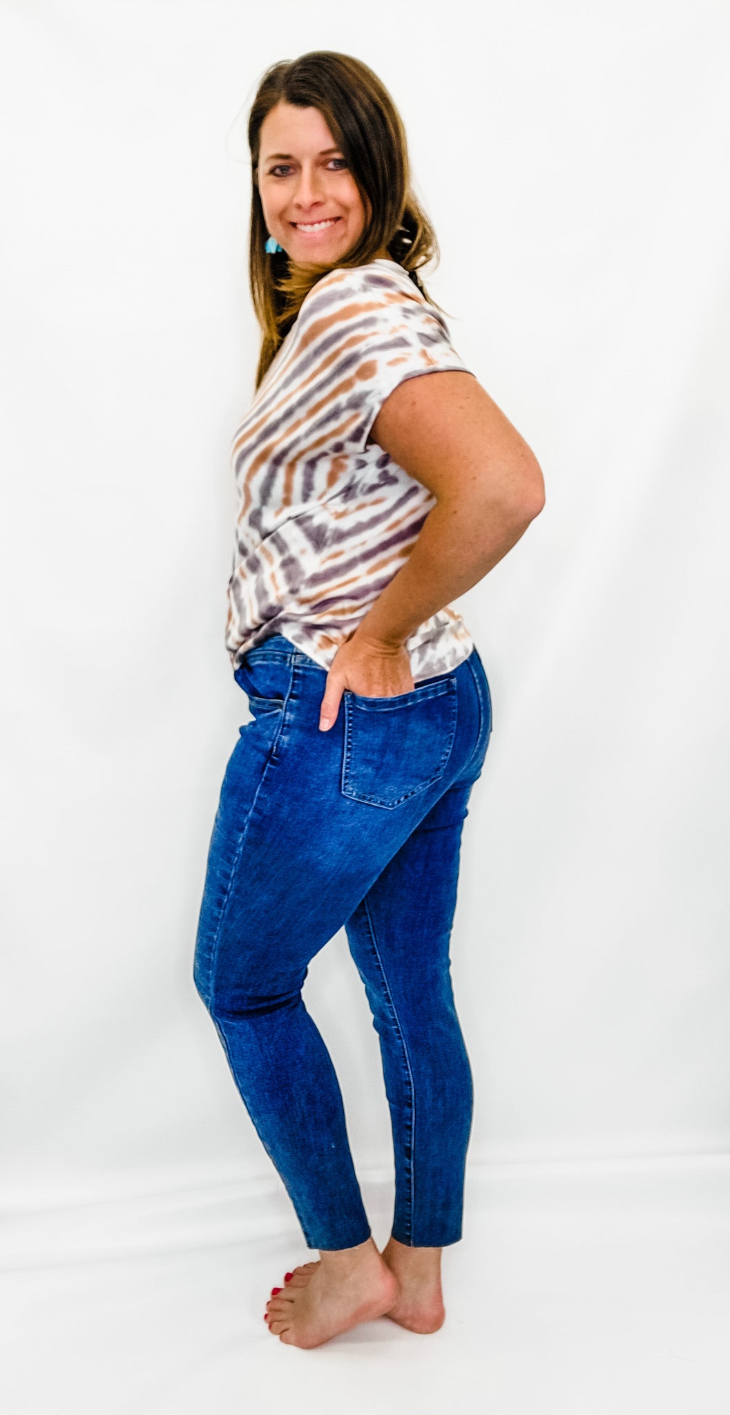 Charlie B Medium Blue Pull-On Stretch Denim