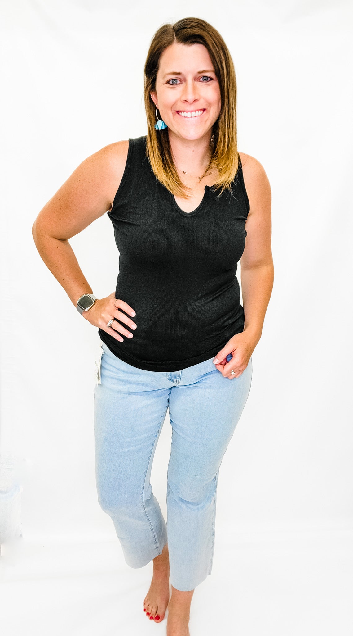 Charlie B Bleach Blue, Bell Bottom Crop Pants