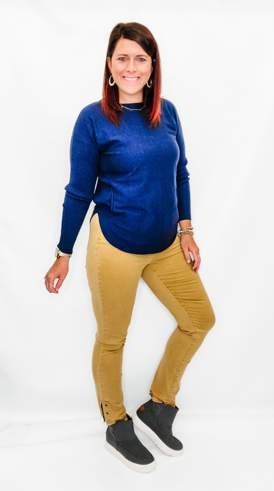Charlie B Gold Eyelet Ankle Pants