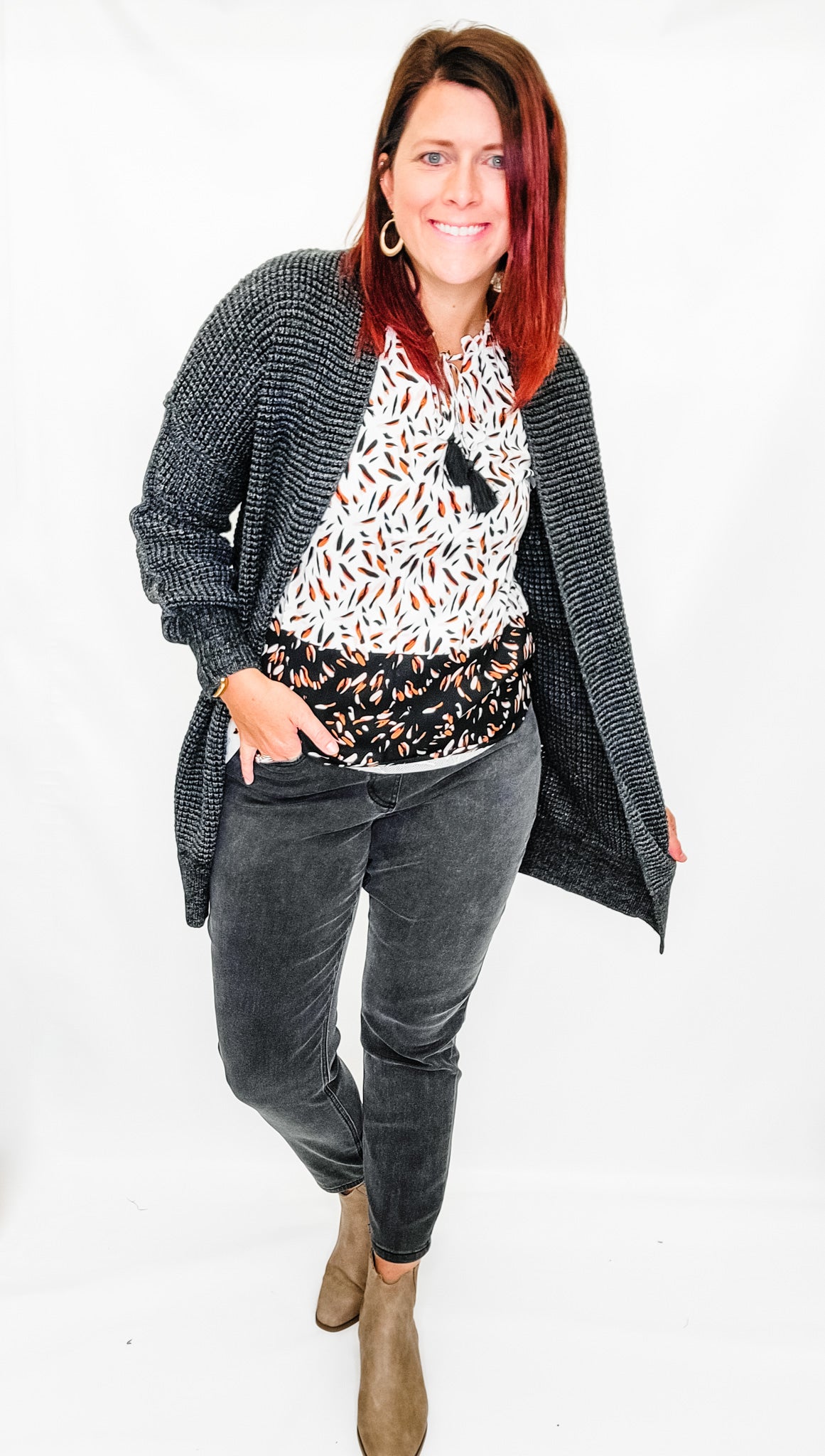 TRIBAL Baked Clay Patterned Blouse