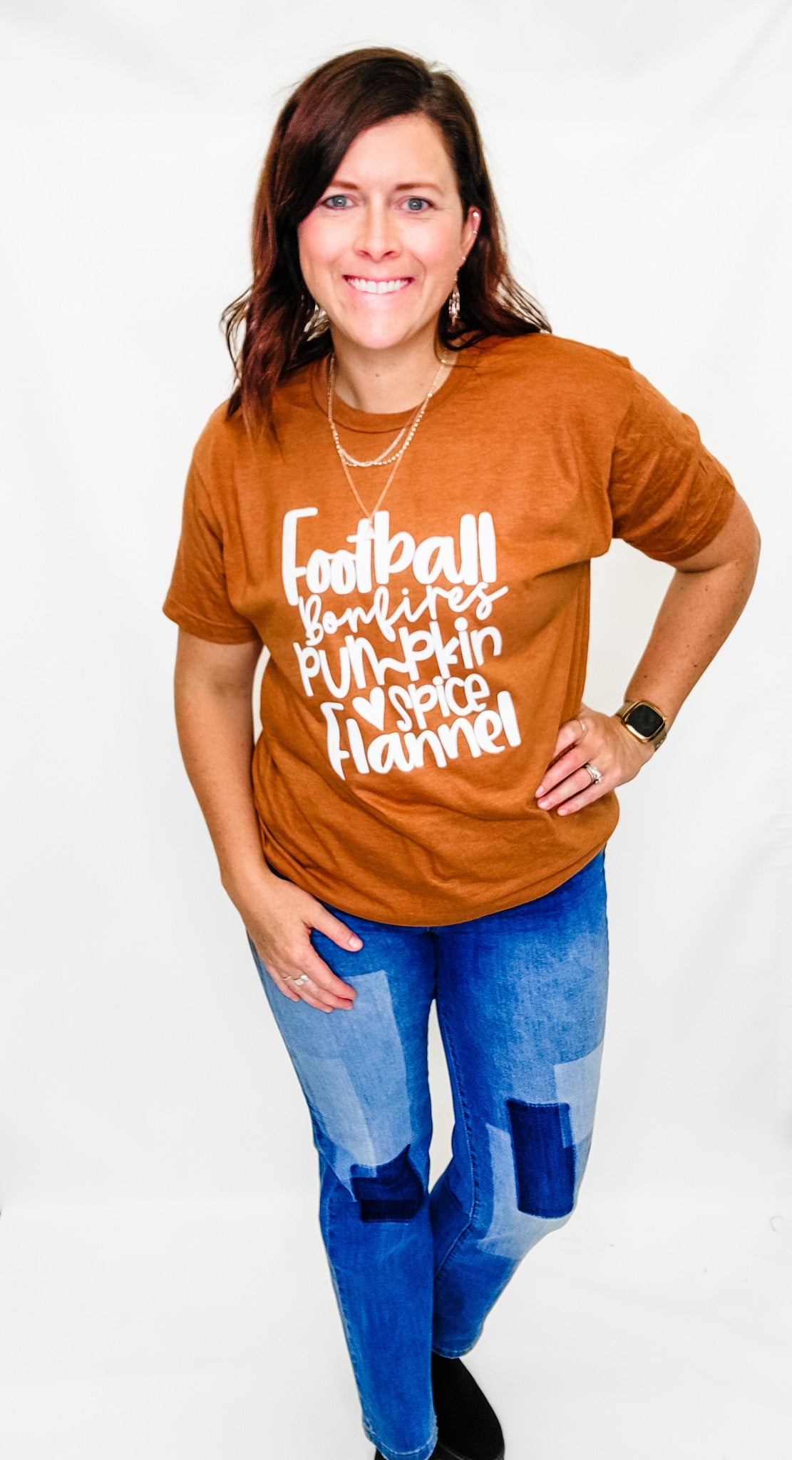 Football & Flannel Heather Rust Graphic Tee