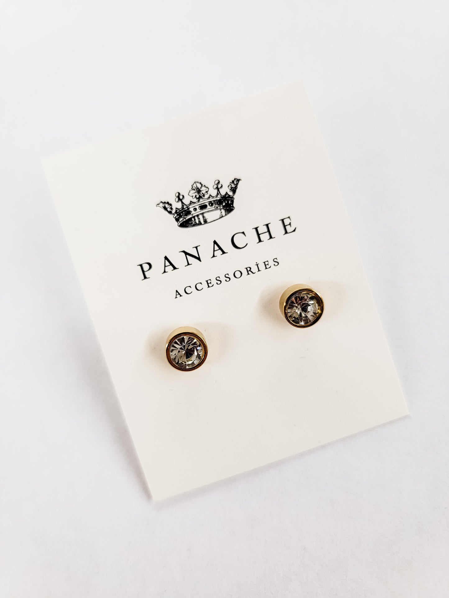 Round, Rhinestone Stud Earrings