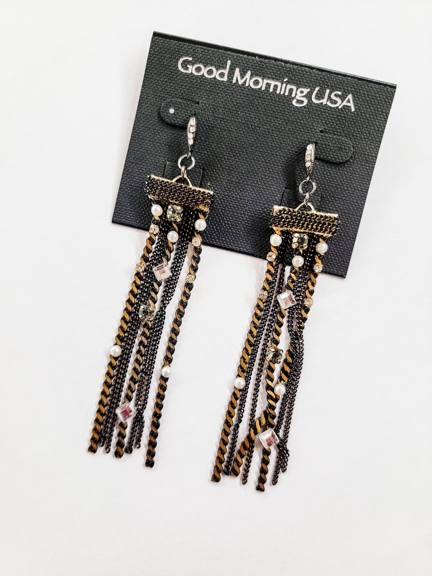 Black & Gold Rope Earrings
