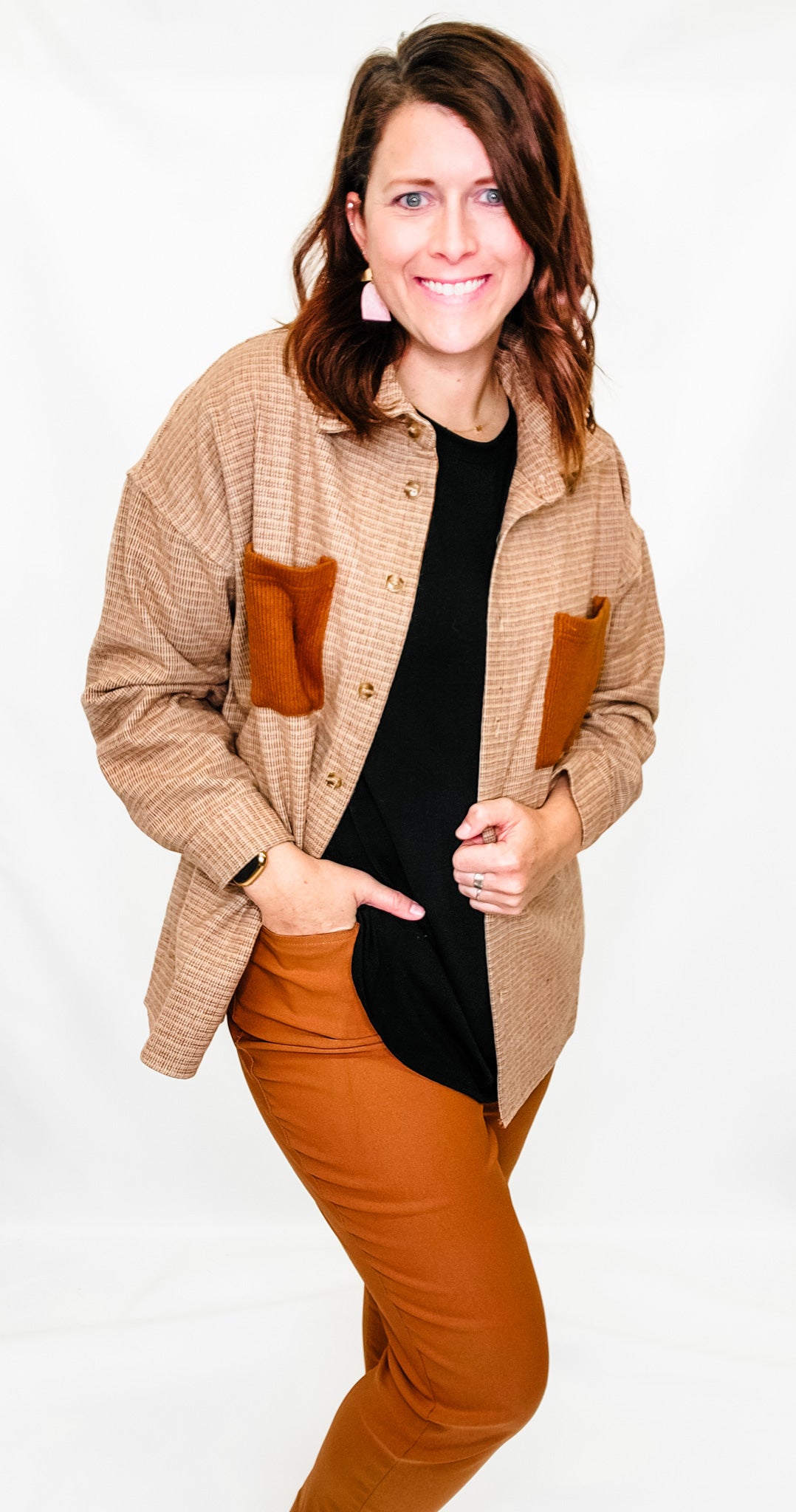 Slim-Sation by Multiples Twill Ankle Pants in October Rust