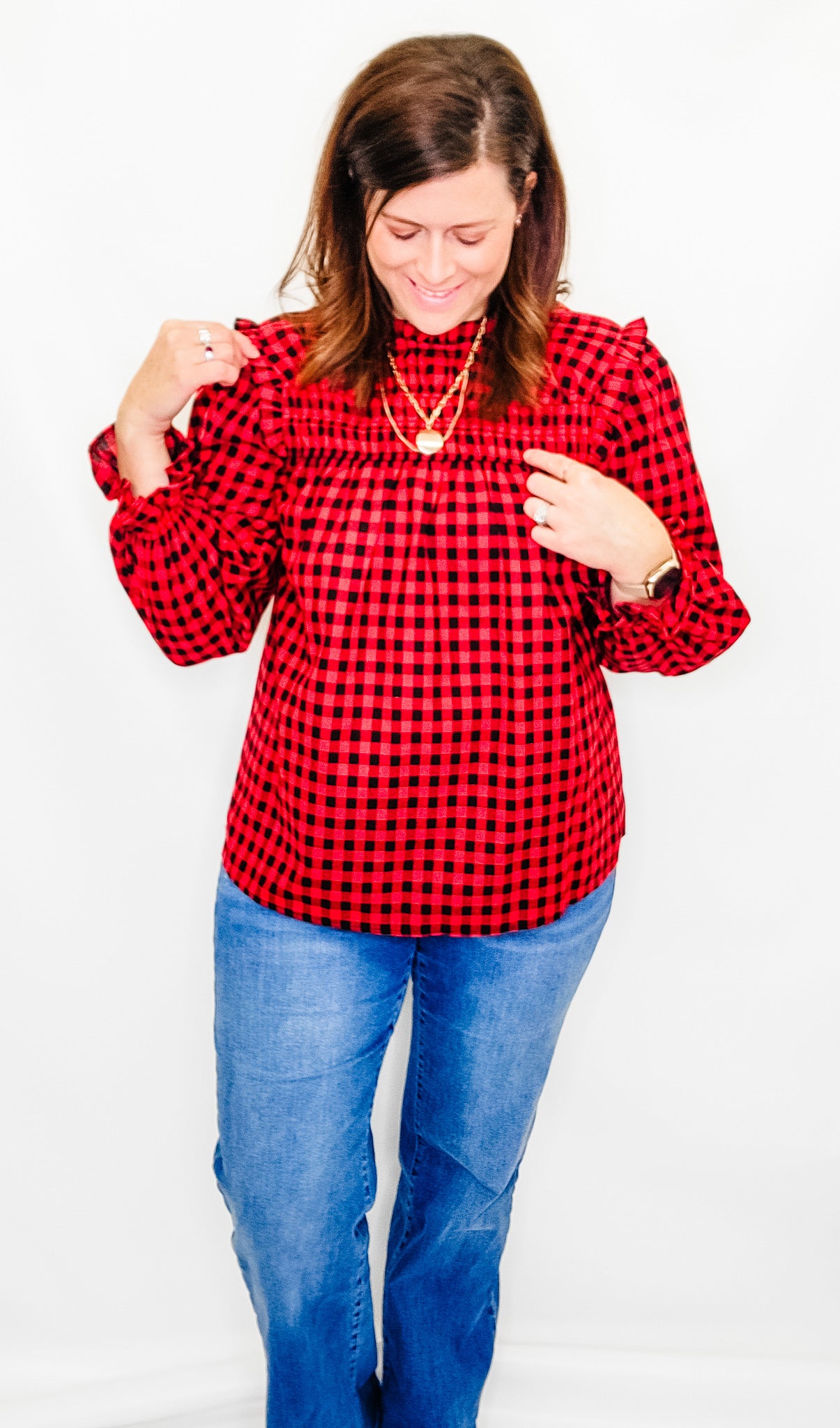 Red & Black Gingham Long Sleeve