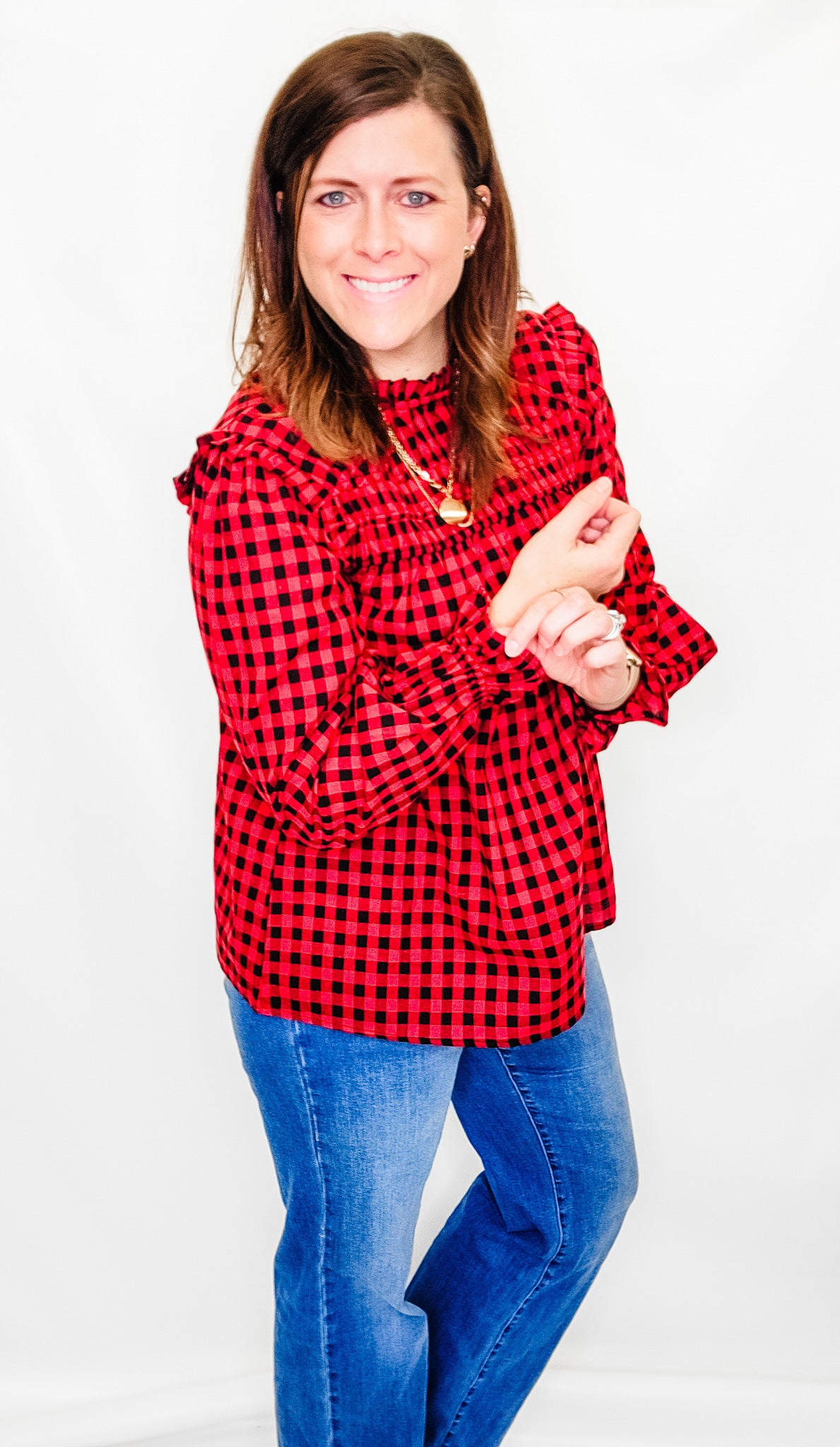 Red & Black Gingham Long Sleeve
