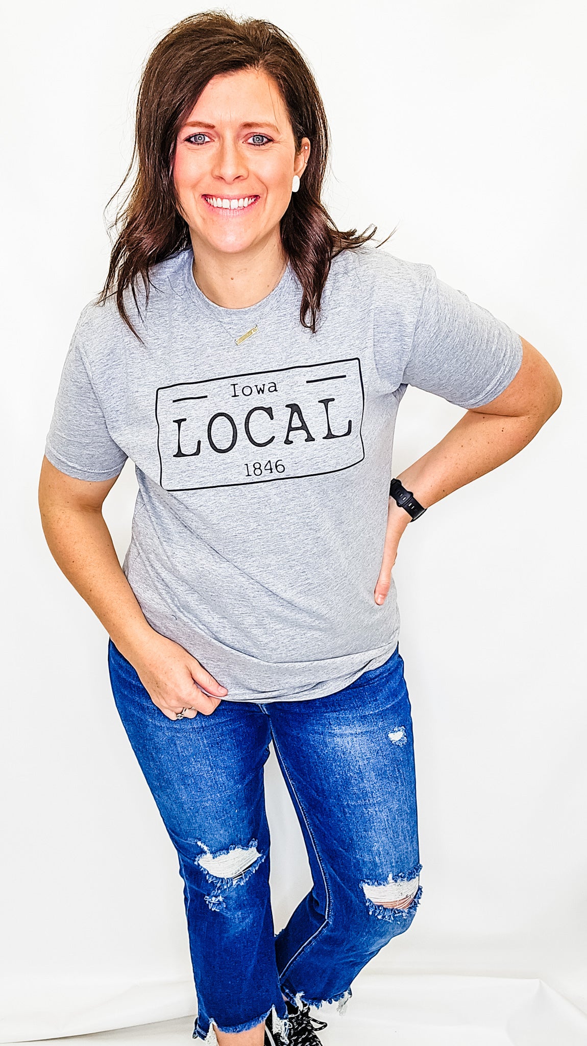 Iowa Local, Heather Gray Graphic Tee