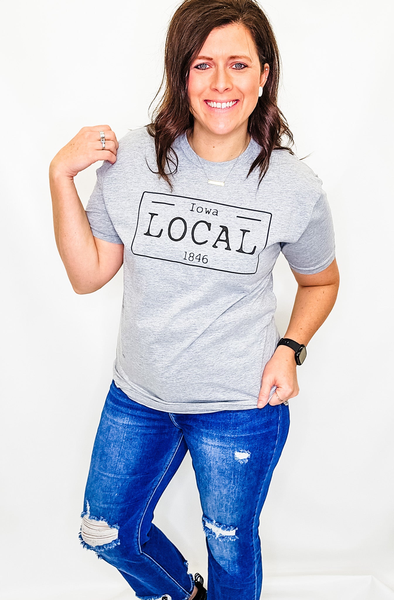 Iowa Local, Heather Gray Graphic Tee