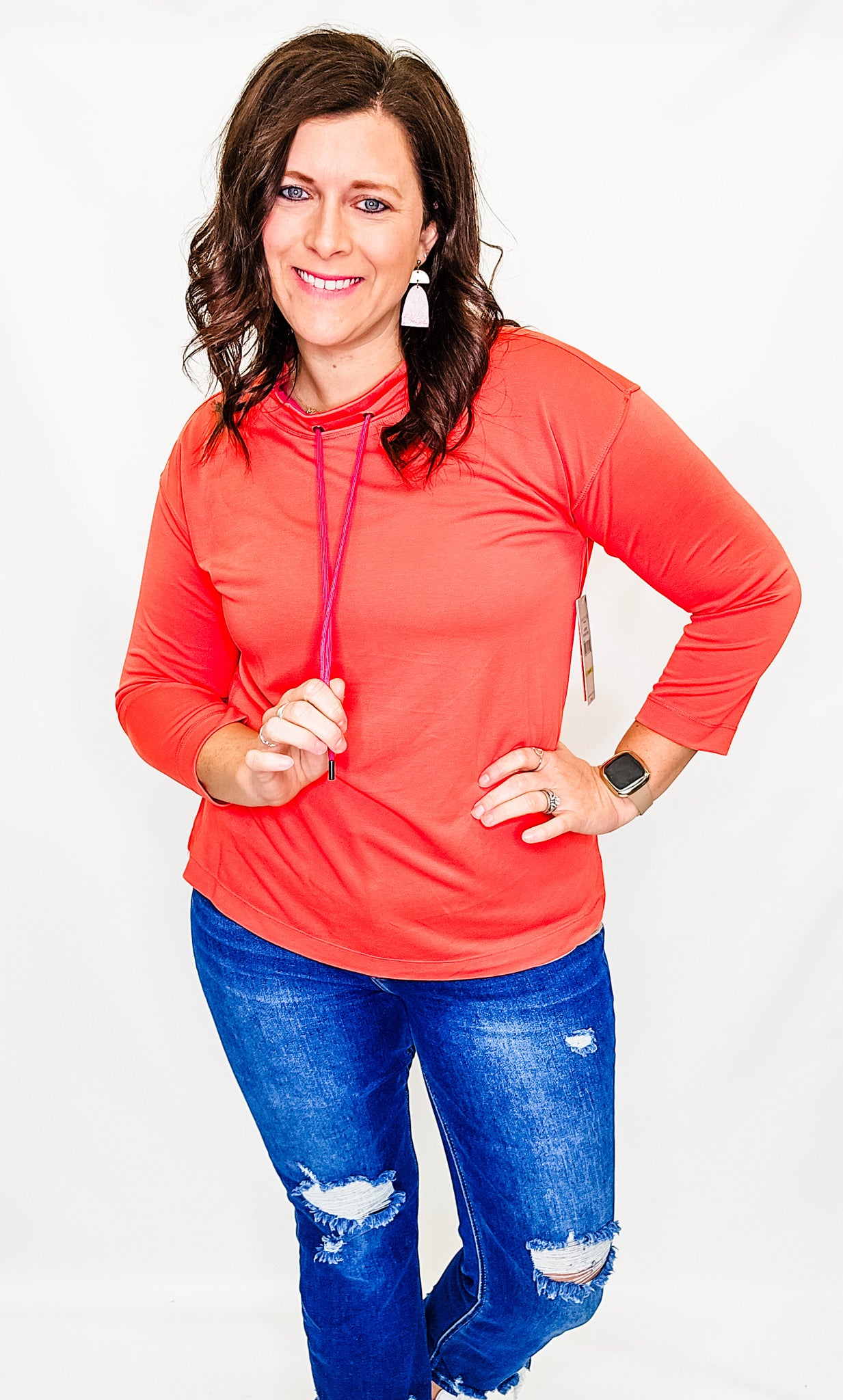 Multiples Coral & Pink Casual Top