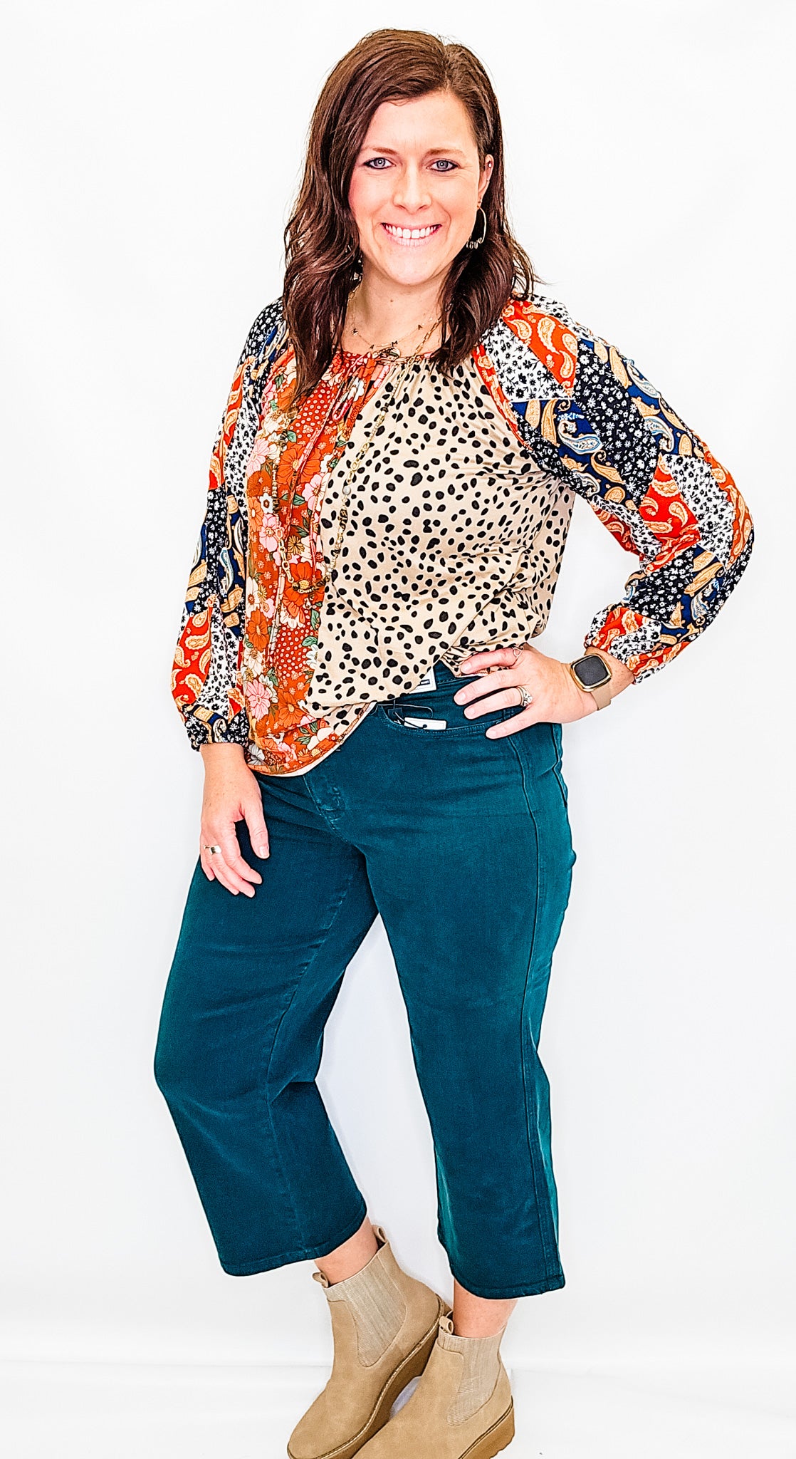 Judy Blue High Rise Teal Wide Leg Crop - JB88806