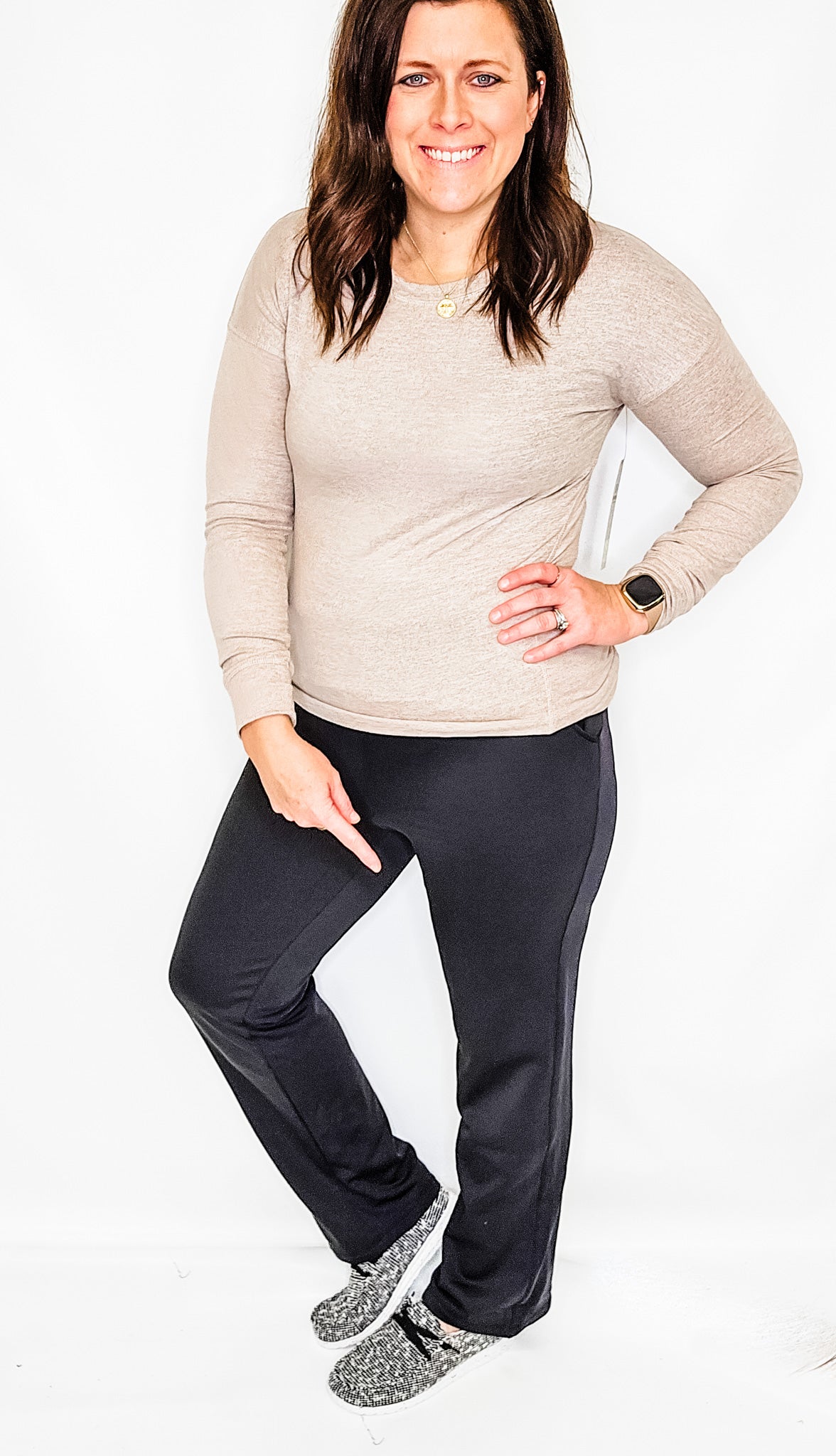 Black Micro Fleece Wide Leg Pant