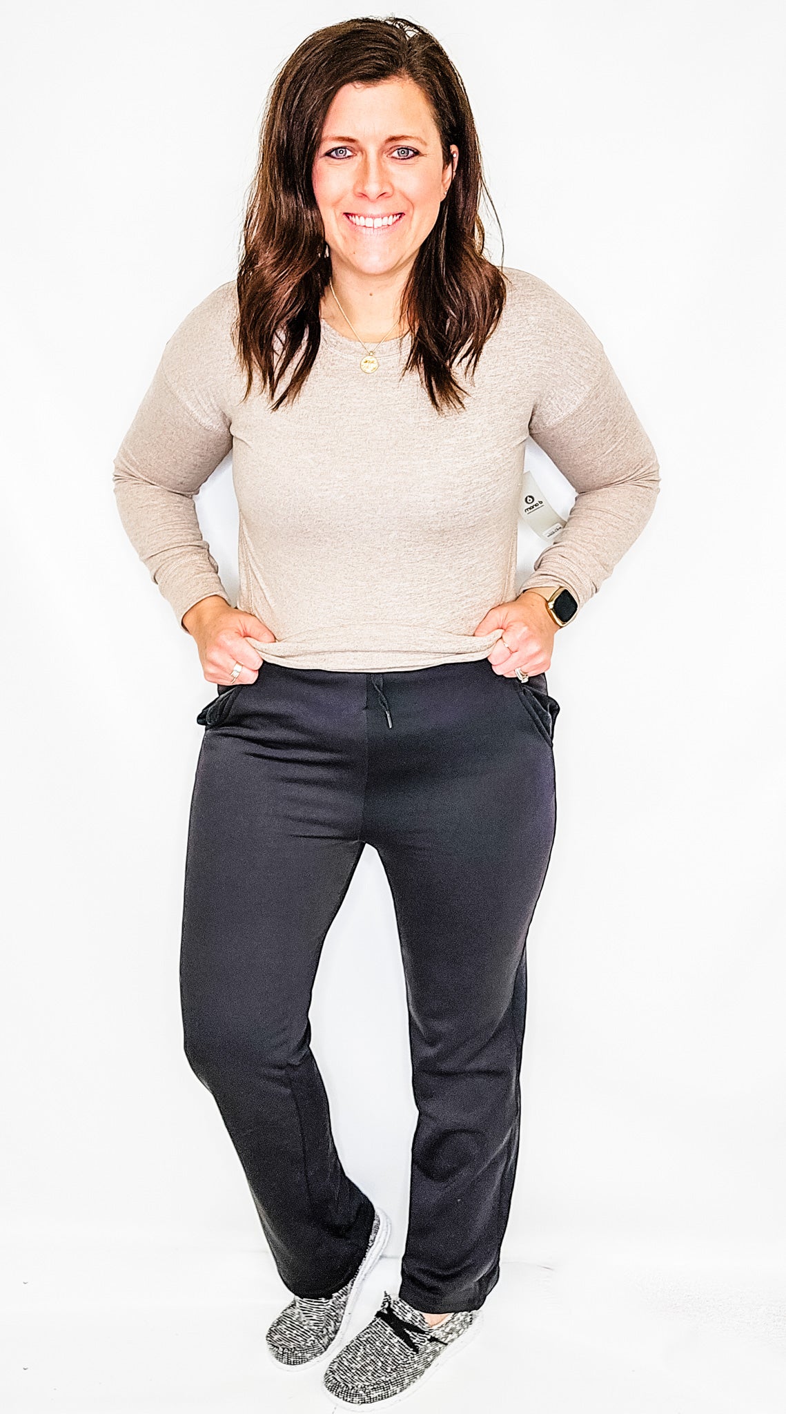 Black Micro Fleece Wide Leg Pant