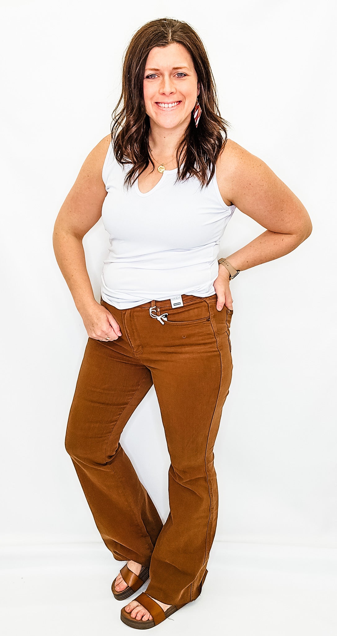 Judy Blue High Rise Tummy Control Brown Dyed Flare Jeans - JB88832