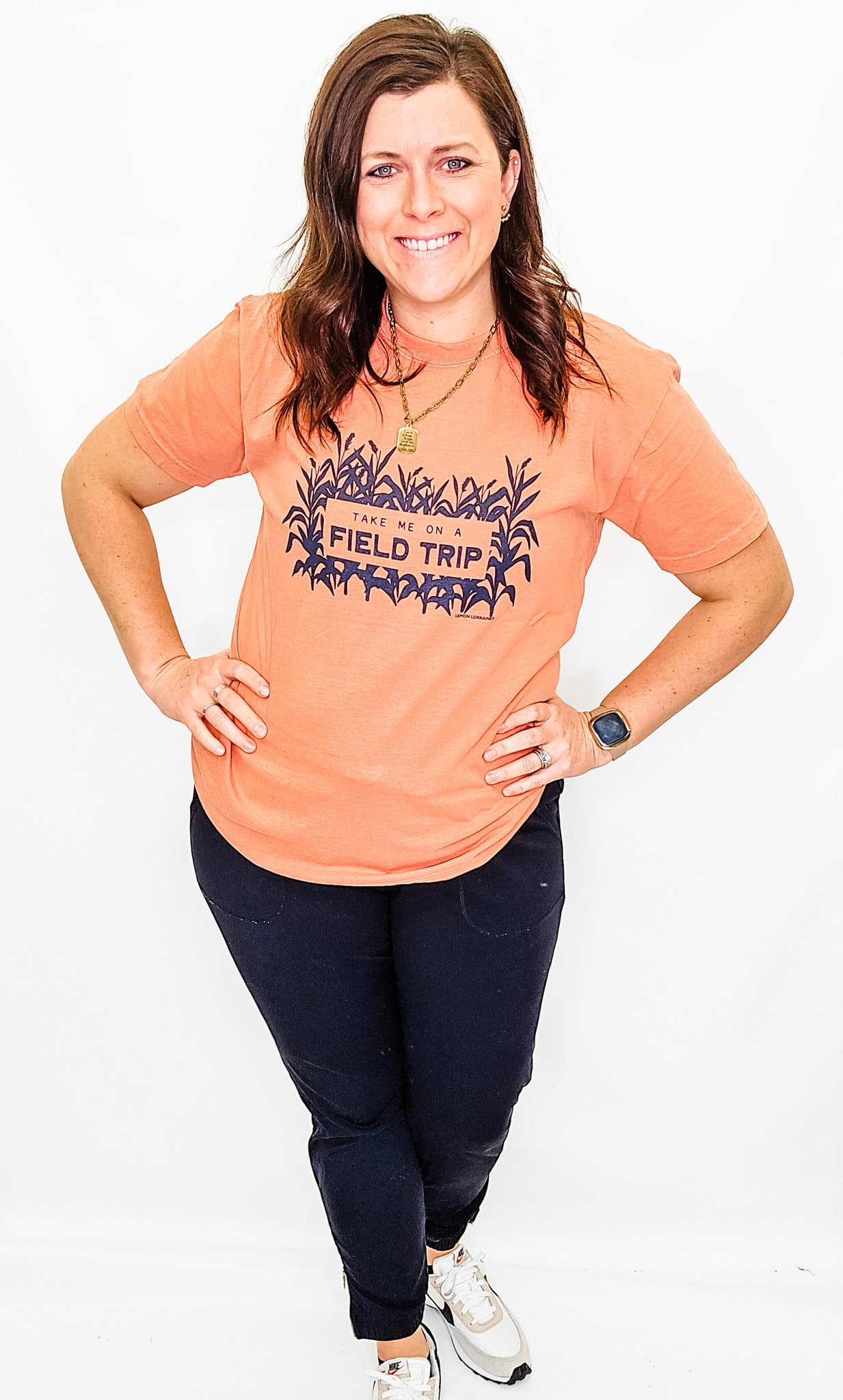 Take Me on a Field Trip Terracotta Orange Graphic Tee