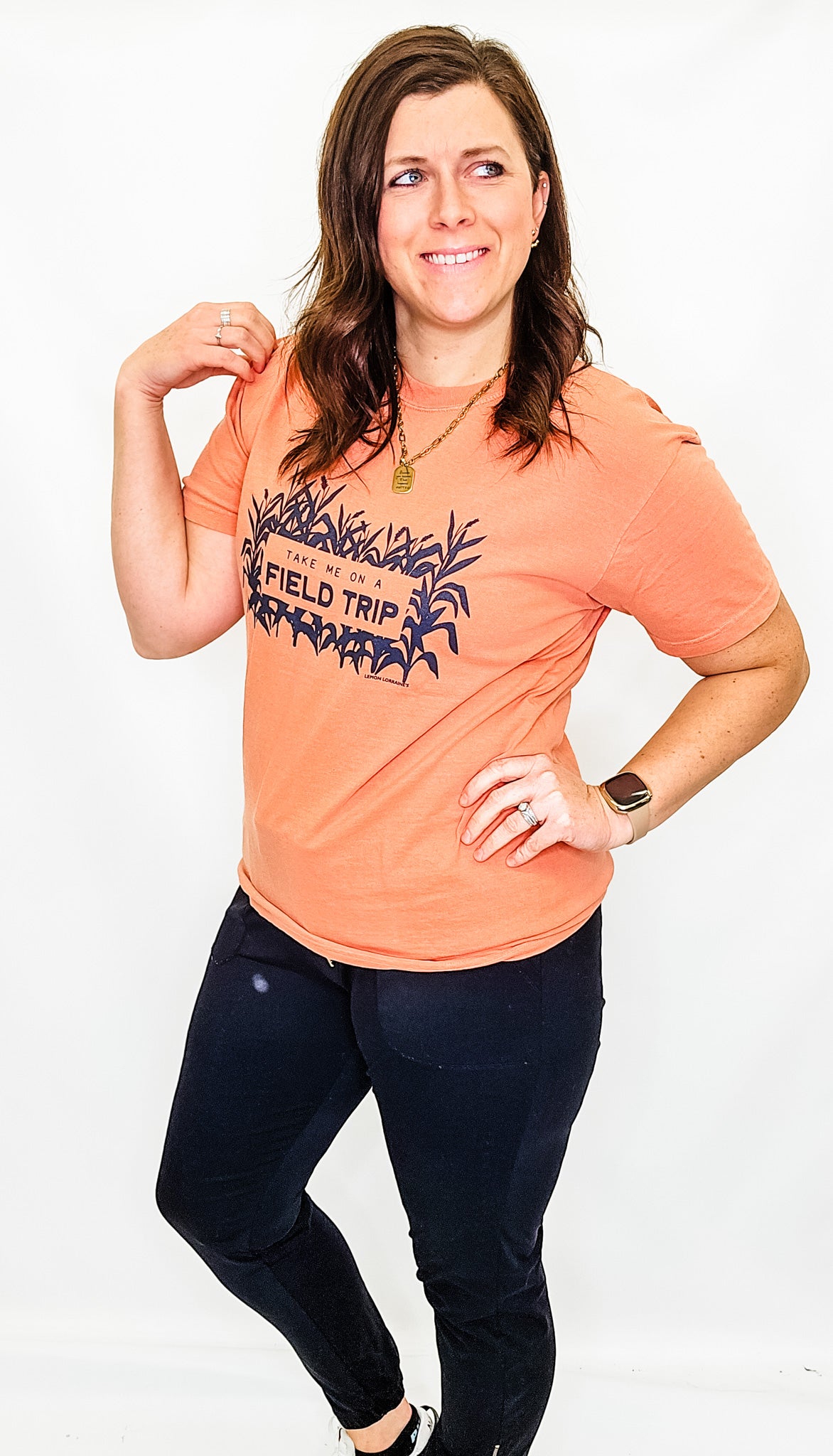 Take Me on a Field Trip Terracotta Orange Graphic Tee