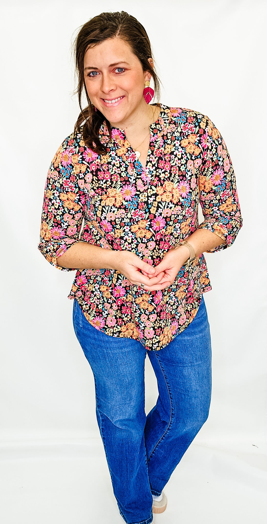 Lizzy Dolman Printed 3/4 Sleeve Top - Variety