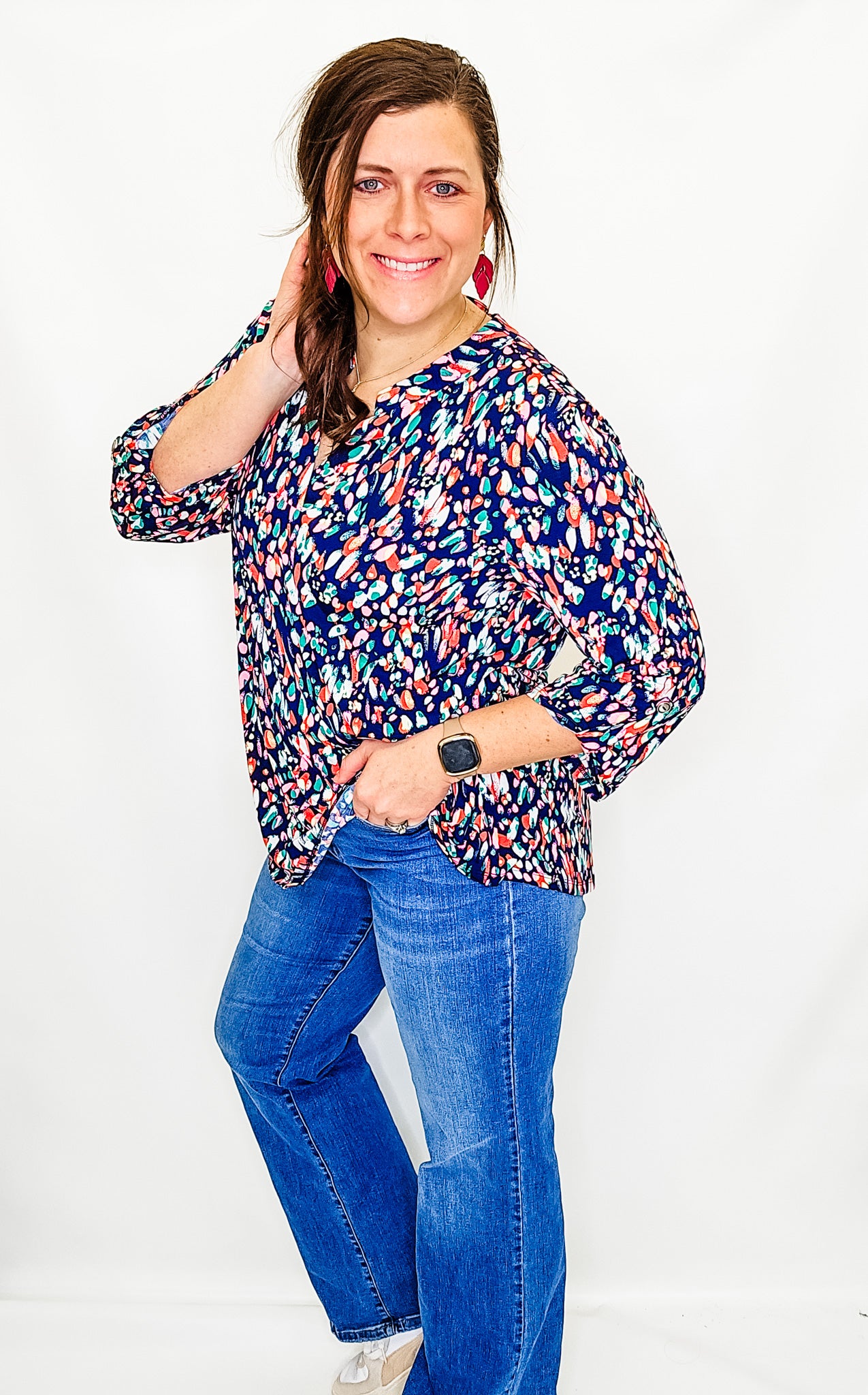 Lizzy Dolman Printed 3/4 Sleeve Top - Variety