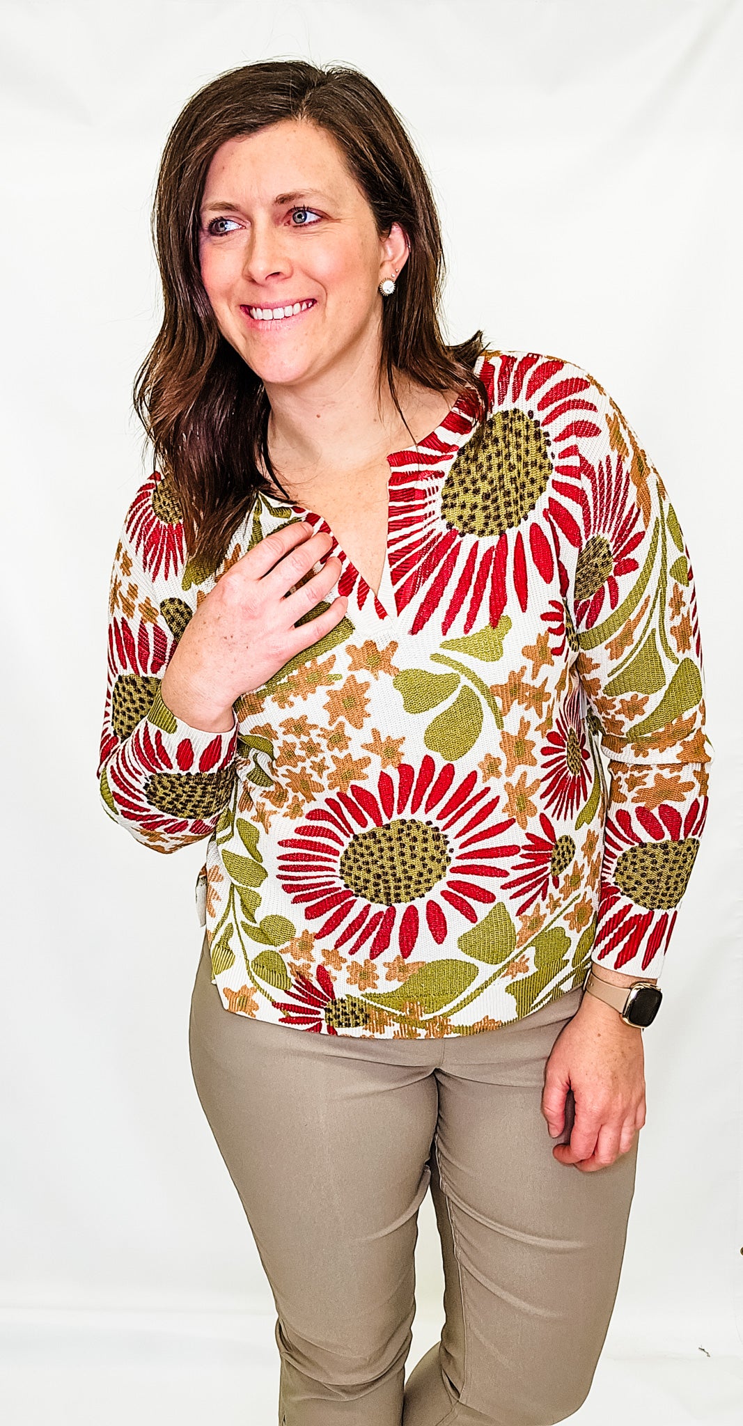 Tribal Sandust Multi Floral Sweater