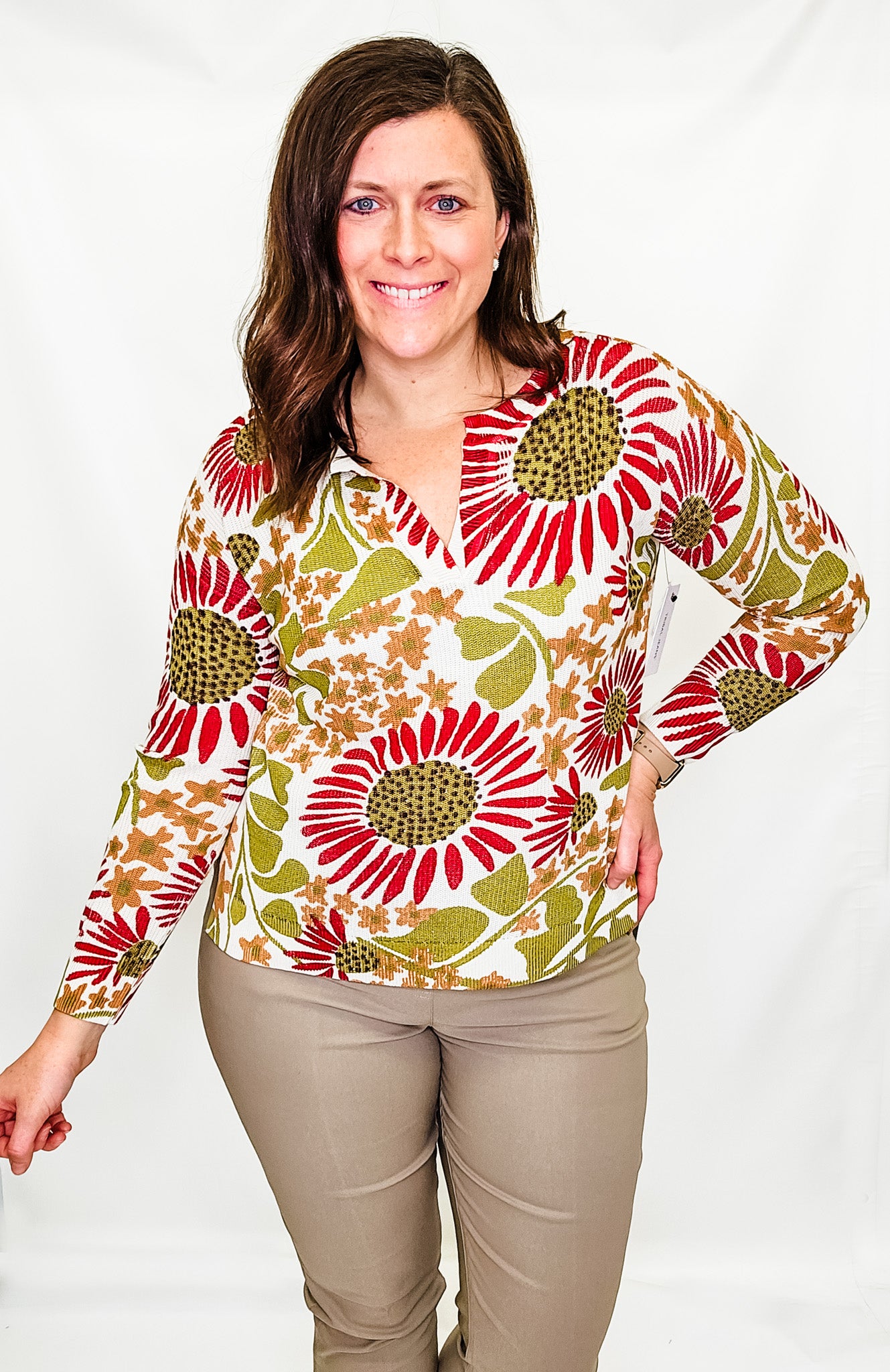 Tribal Sandust Multi Floral Sweater