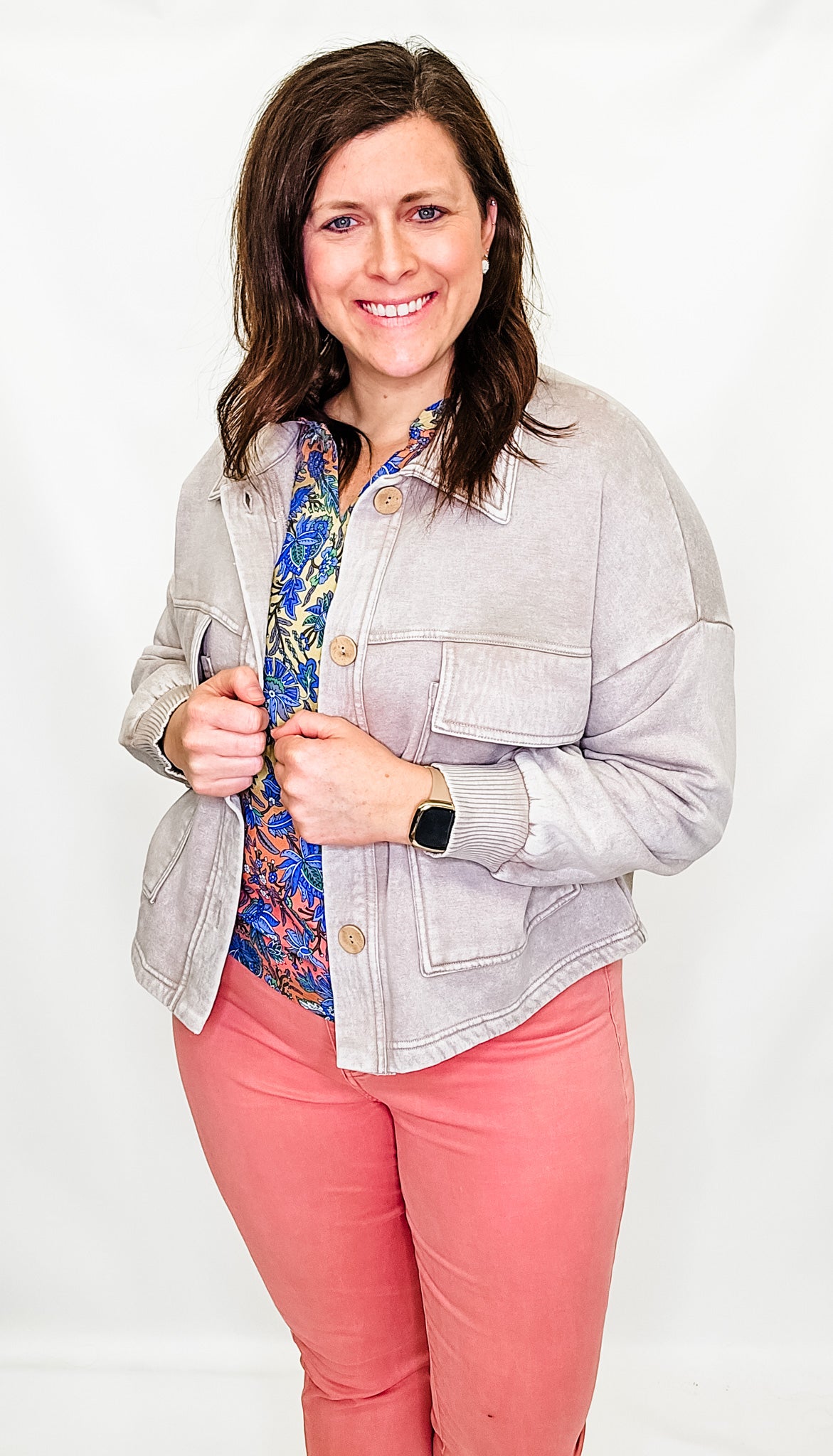 Charlie B Tulip Pink Bell Bottom Pants with Frayed Asymmetrical Hem