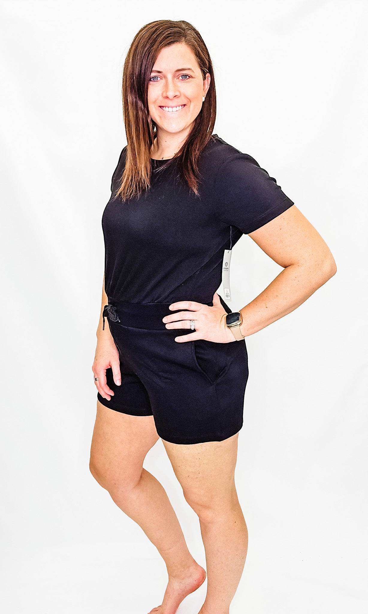 Keyhole Black Scuba Knit Romper