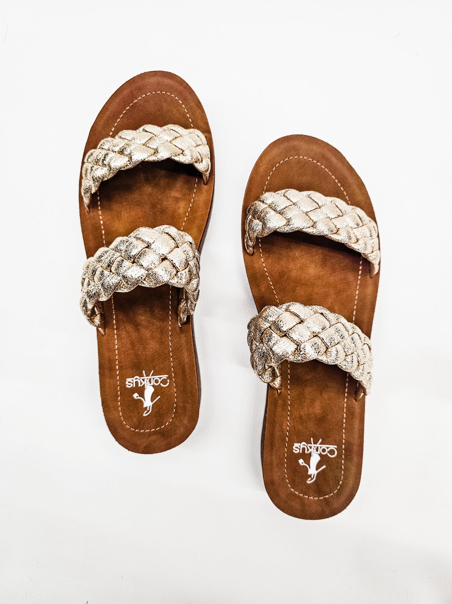 Corkys Gold Wind It Up Sandals