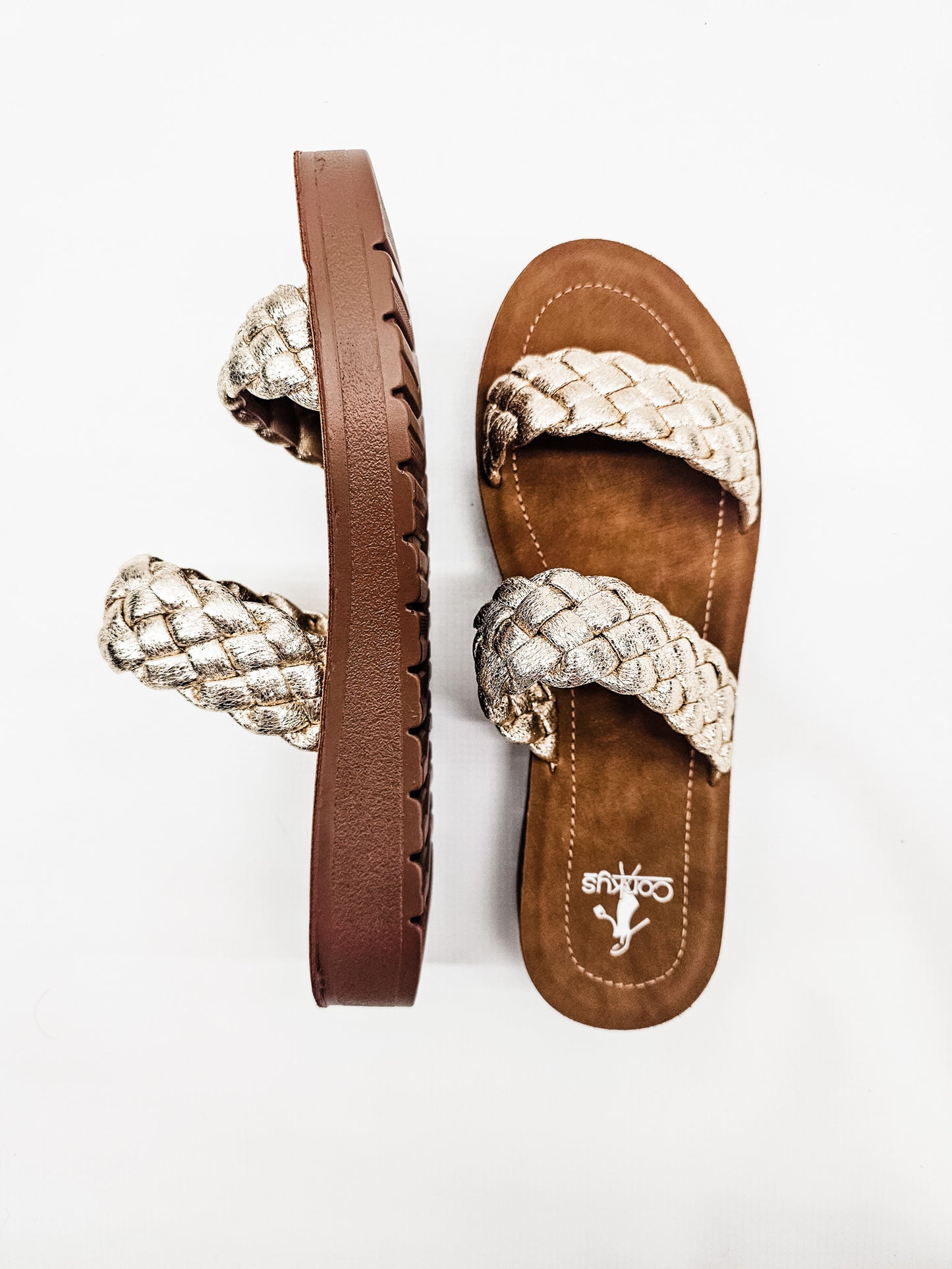 Corkys Gold Wind It Up Sandals