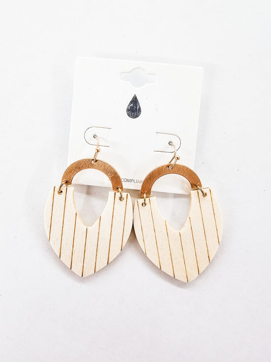 Wood, Geometrical Earrings - Variety