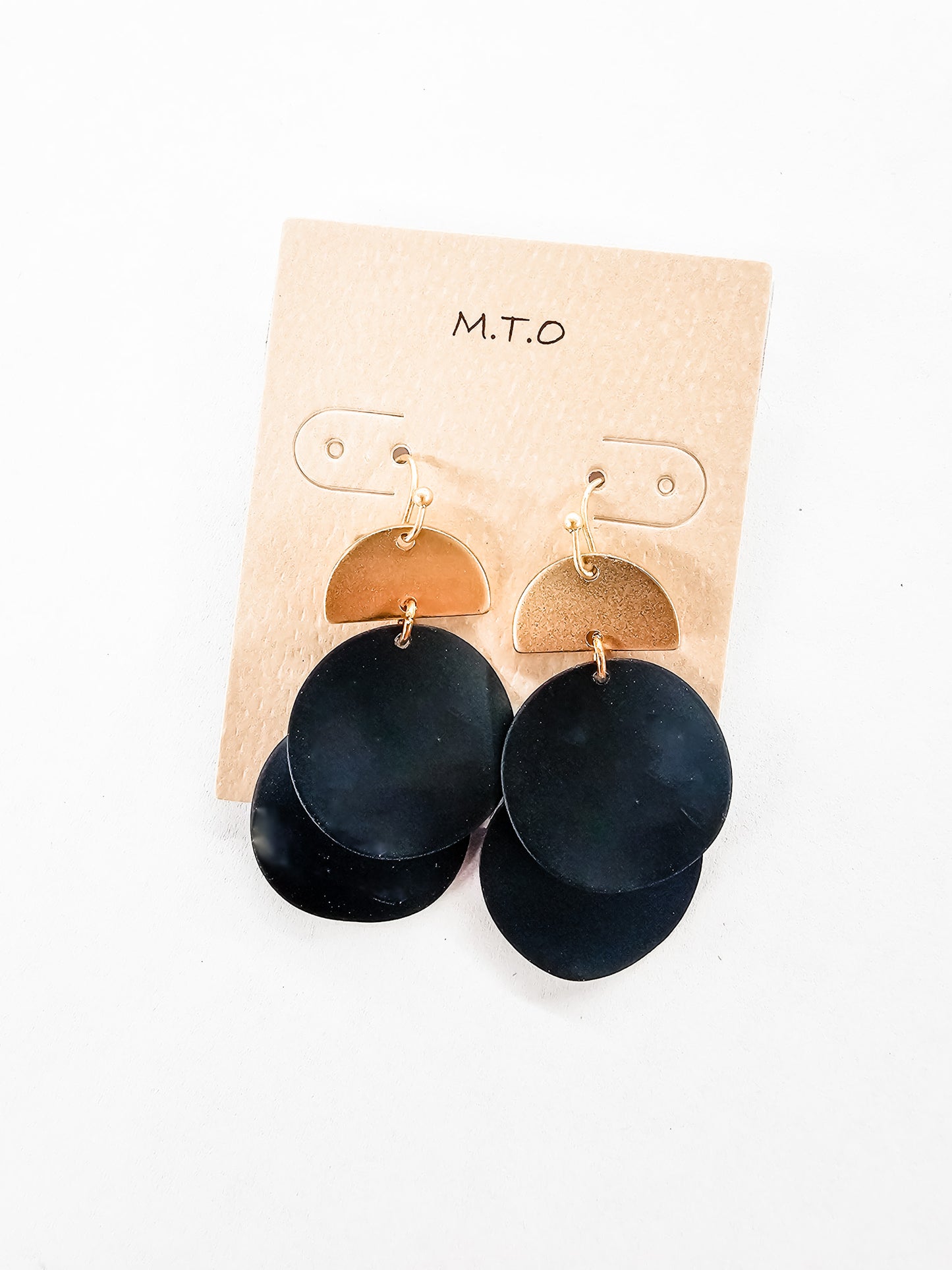 Gold & Black Geometric Earrings