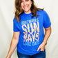 Boat Waves, Sun Rays, Lake Days Blue Graphic Tee