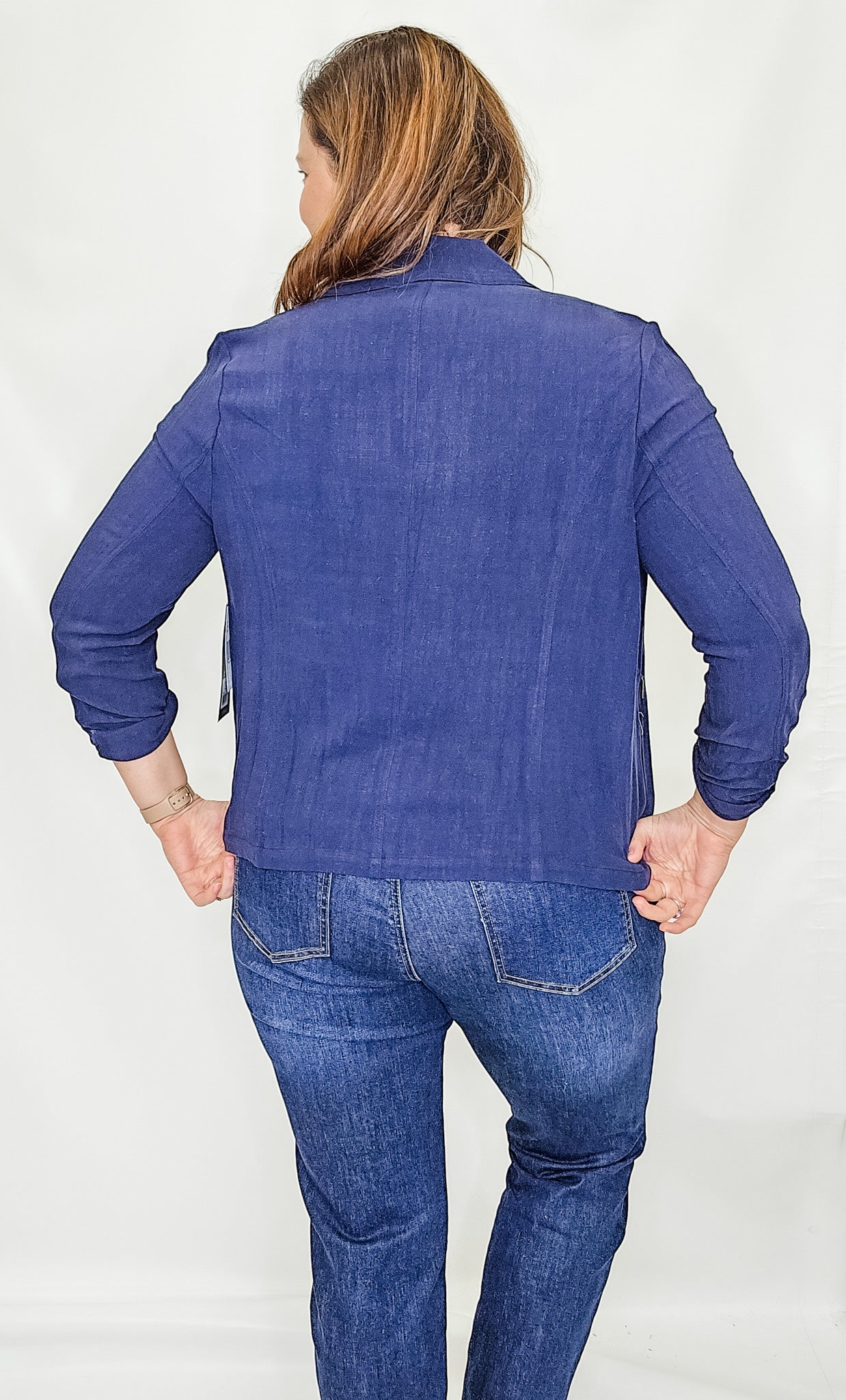 Multiples Midnight Navy Open Front Jacket