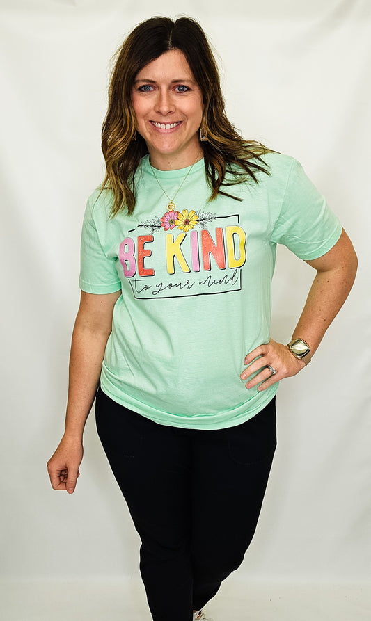Be Kind Mint Green Graphic Tee