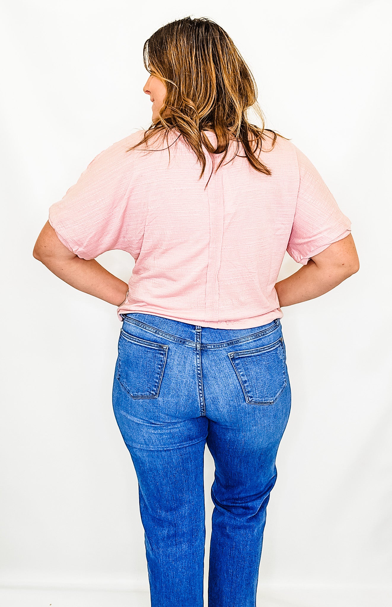Solid, Reverse Seam Front Short Sleeve Top - Variety