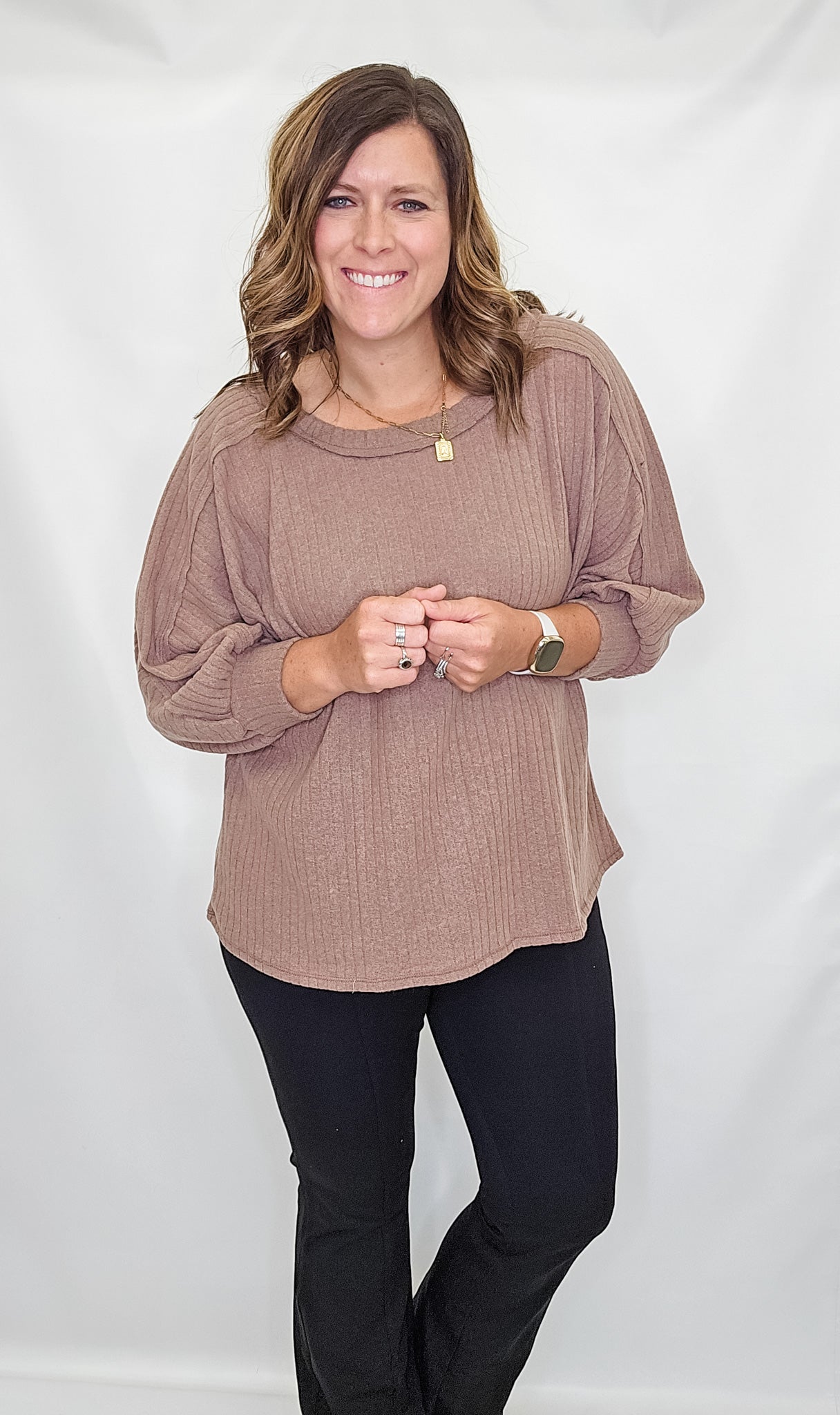 Ribbed Thermal Long Sleeve Top - Extended Sizes
