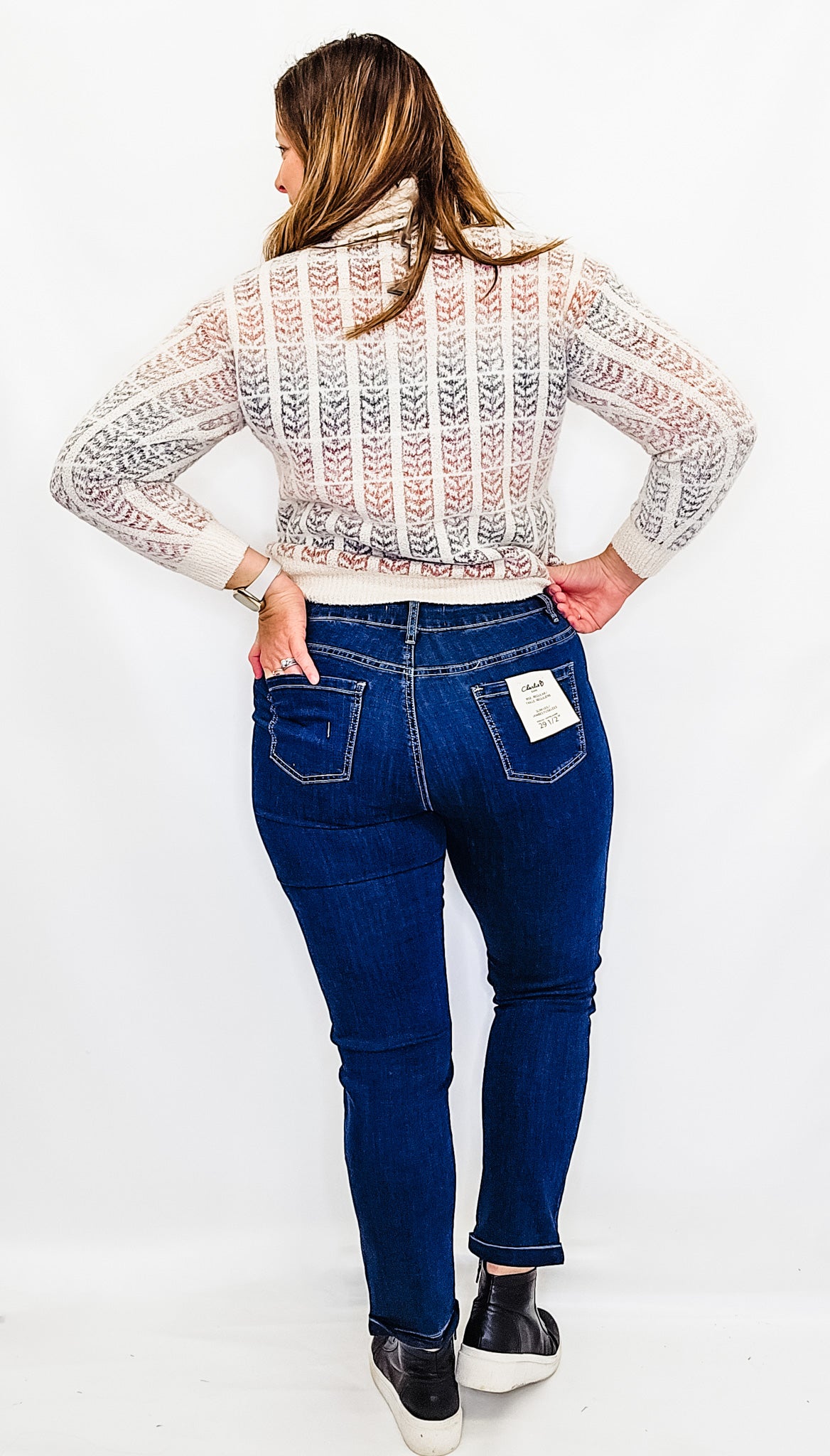 Charlie B Cream Autumn Turtle-Neck Sweater