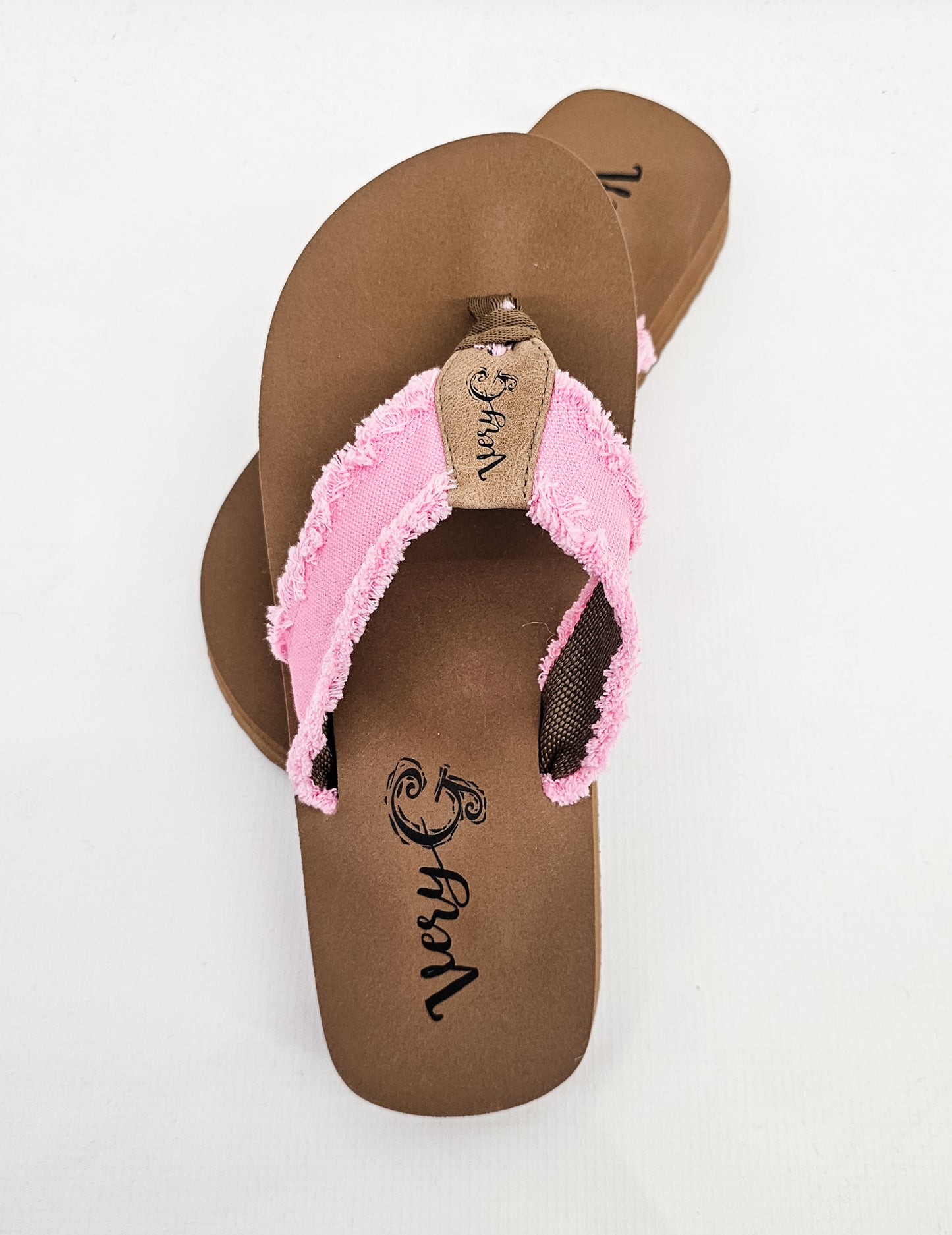 Very G Pink Canvas Flip Flops