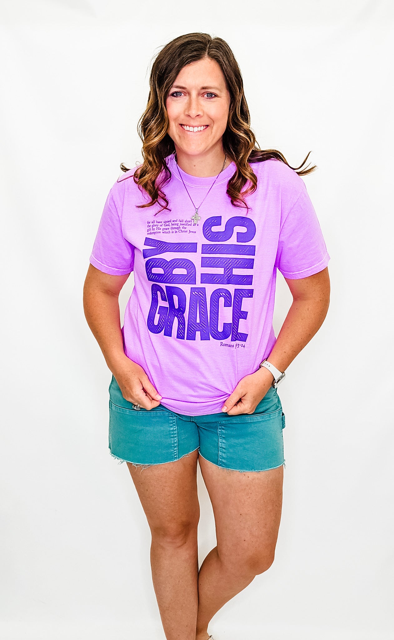 By His Grace Purple Graphic Tee