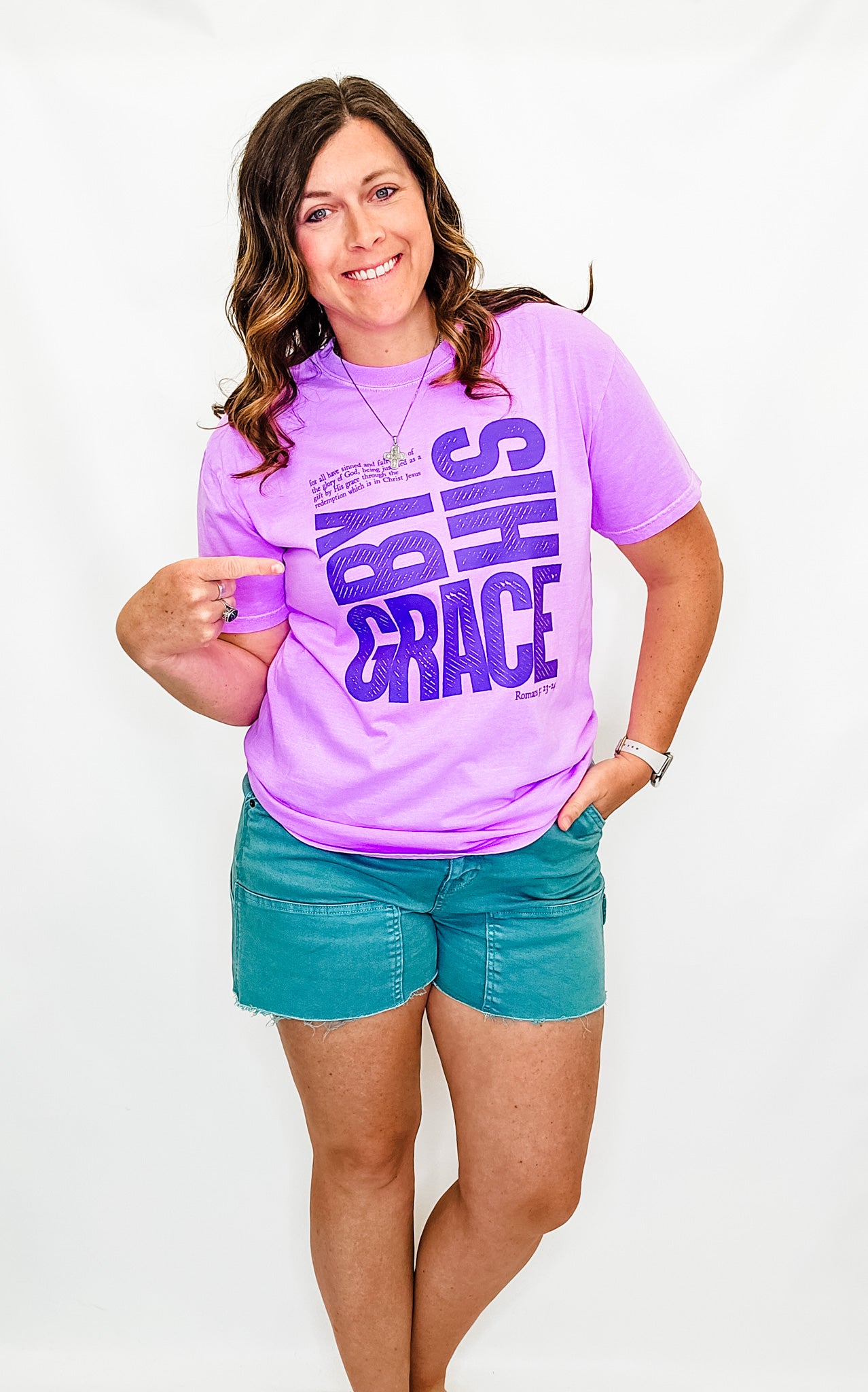 By His Grace Purple Graphic Tee