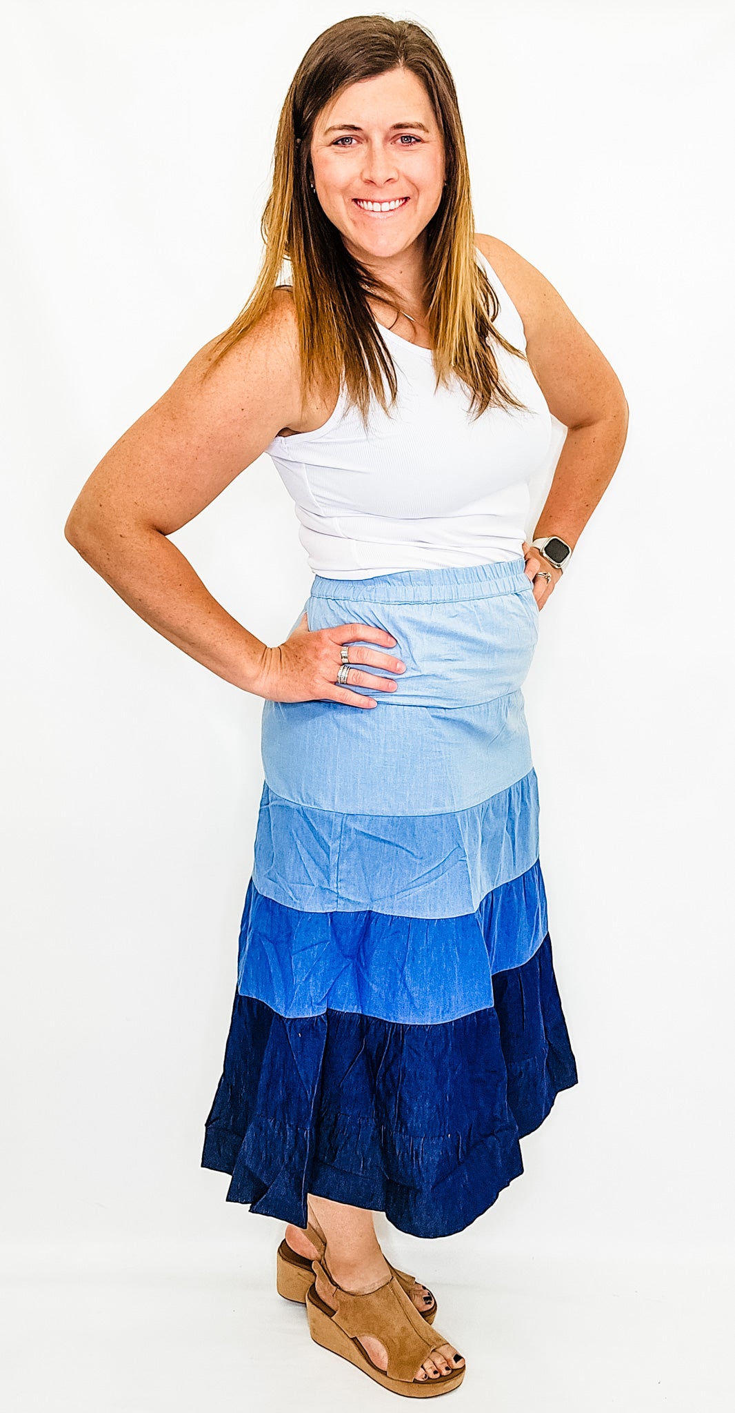 Blue Denim Ombre Skirt