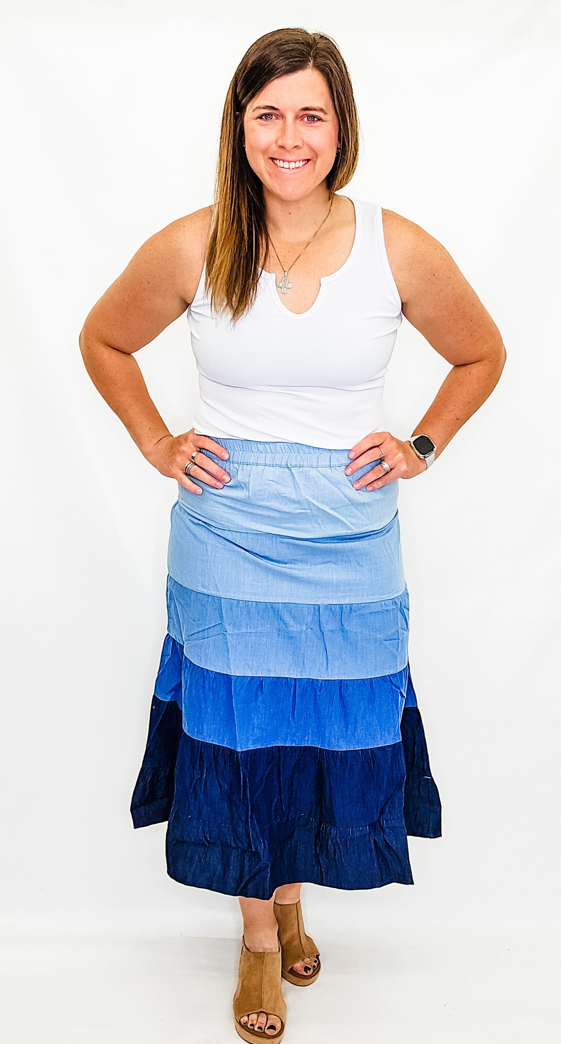 Blue Denim Ombre Skirt