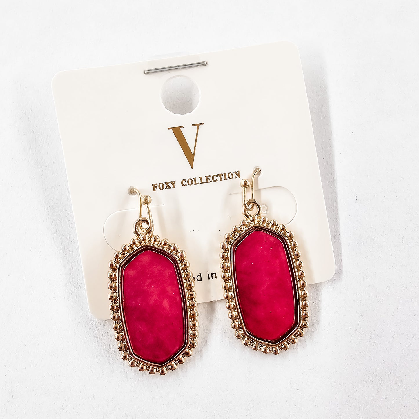 Colored Stone & Gold Earrings