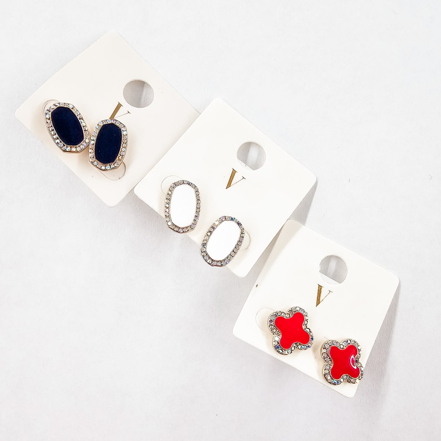 Colored Stone & Gold Earrings