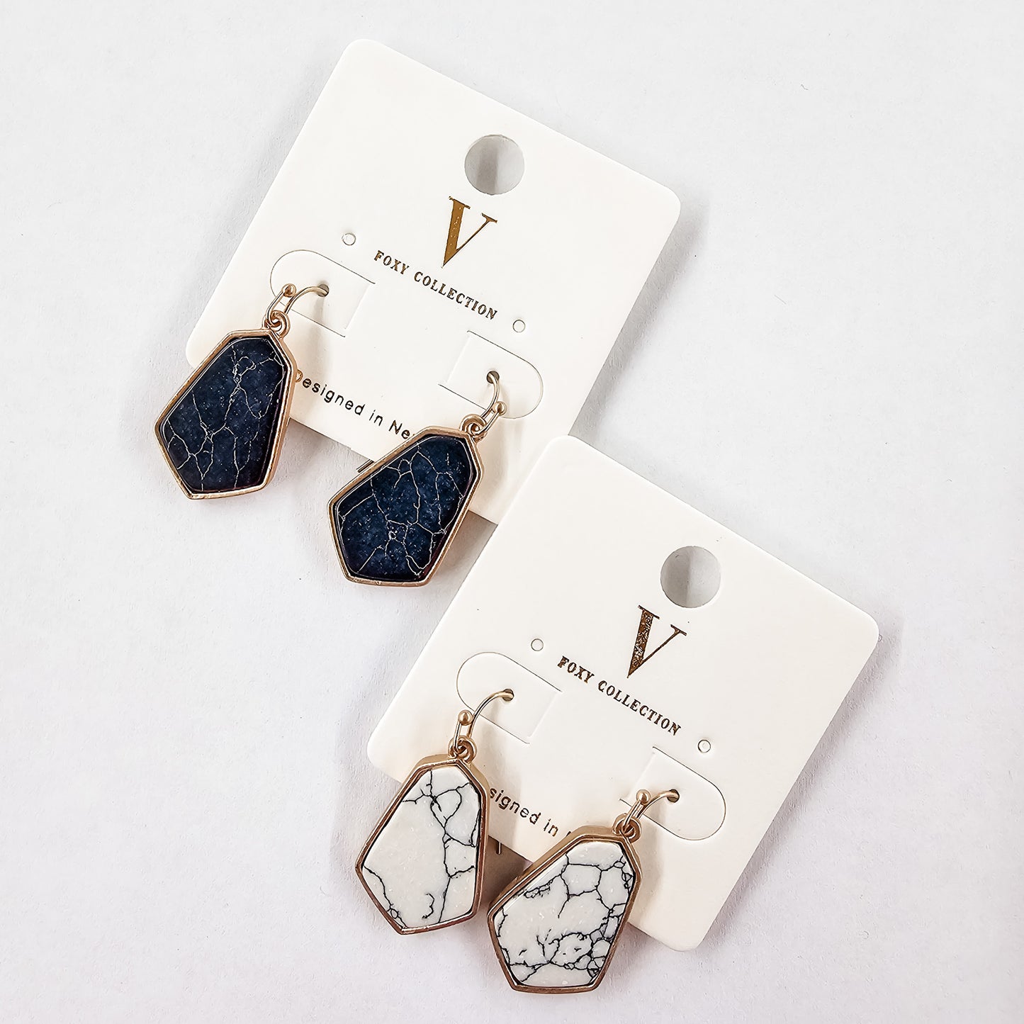 Colored Stone & Gold Earrings