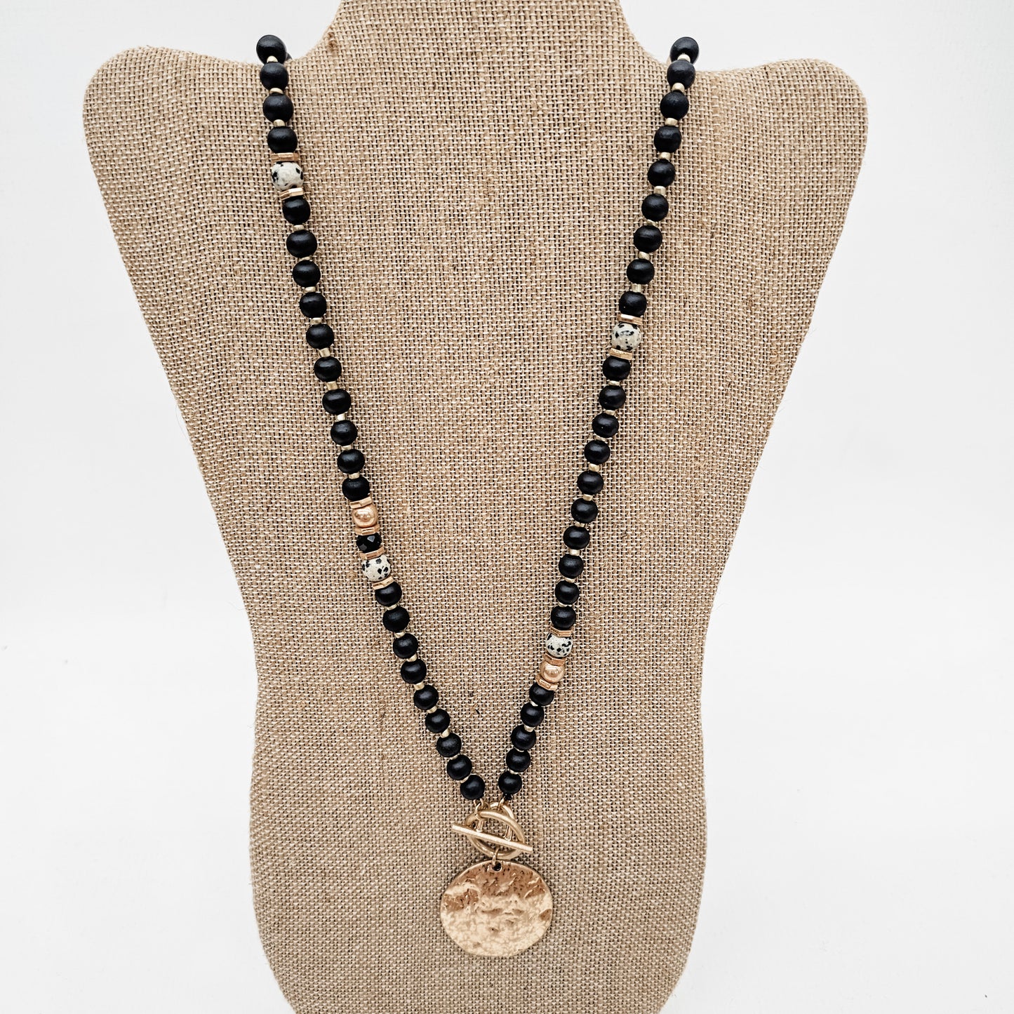 Long, Beaded Necklaces with Gold Charm - Variety