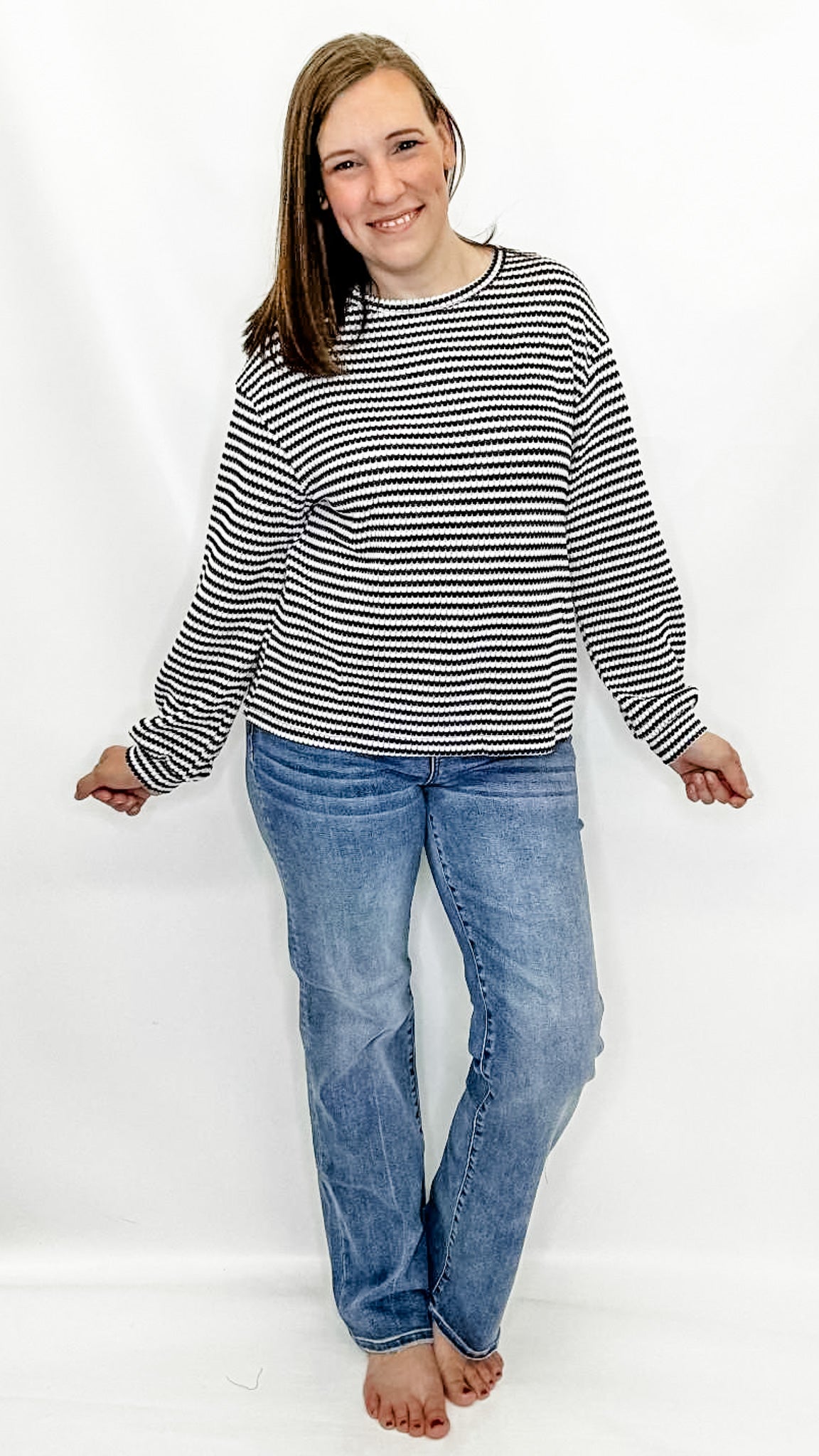 Black & White Knit Long Sleeve
