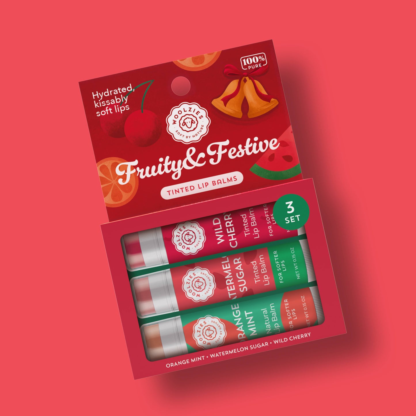 Woolzies - Fruity & Festive Lip Balm Set Of 3
