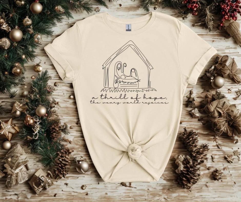 Thrill of Hope Manger Holiday Graphic Tee