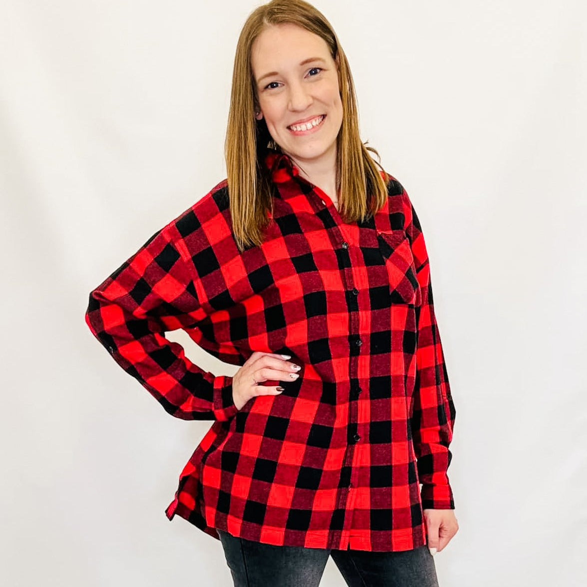 Panache Buffalo Plaid Oversized Shirt